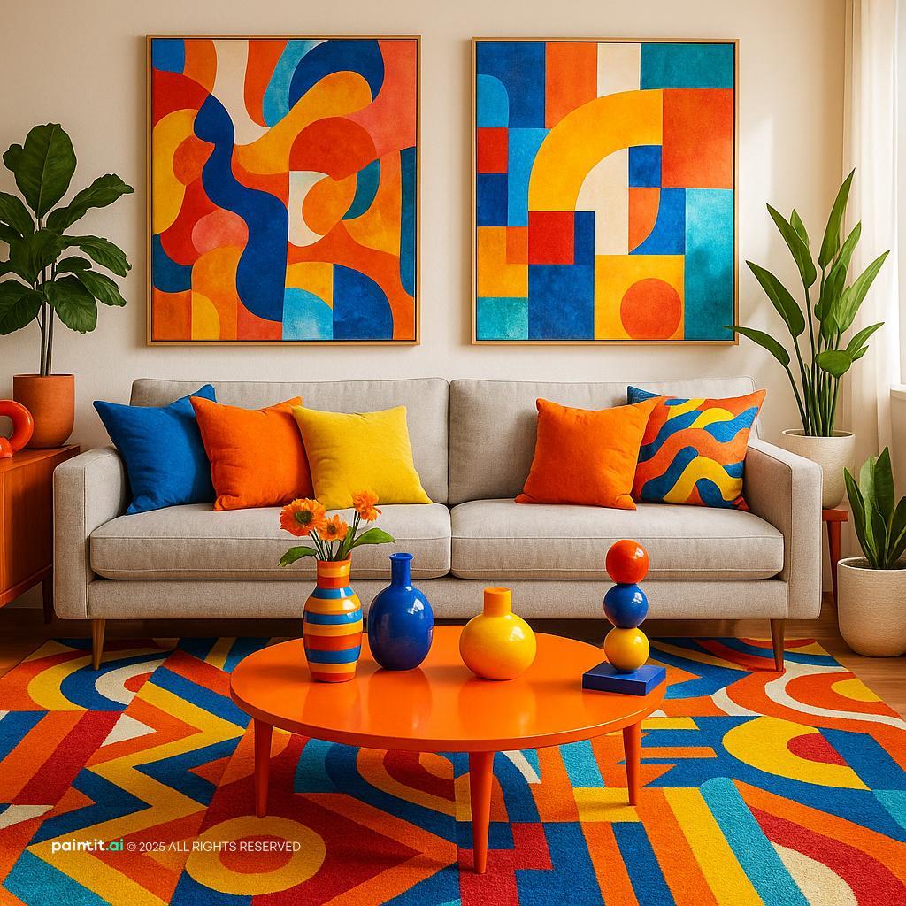 Vibrant 2025 Living Room Design Inspiration yellow and turquoise living room