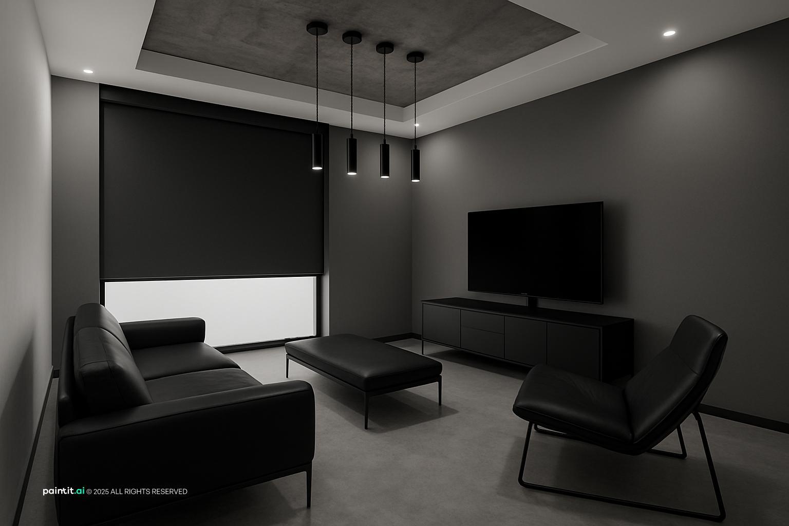 Dark Moody Living Room - Design Ideas | Paintit.ai - 12