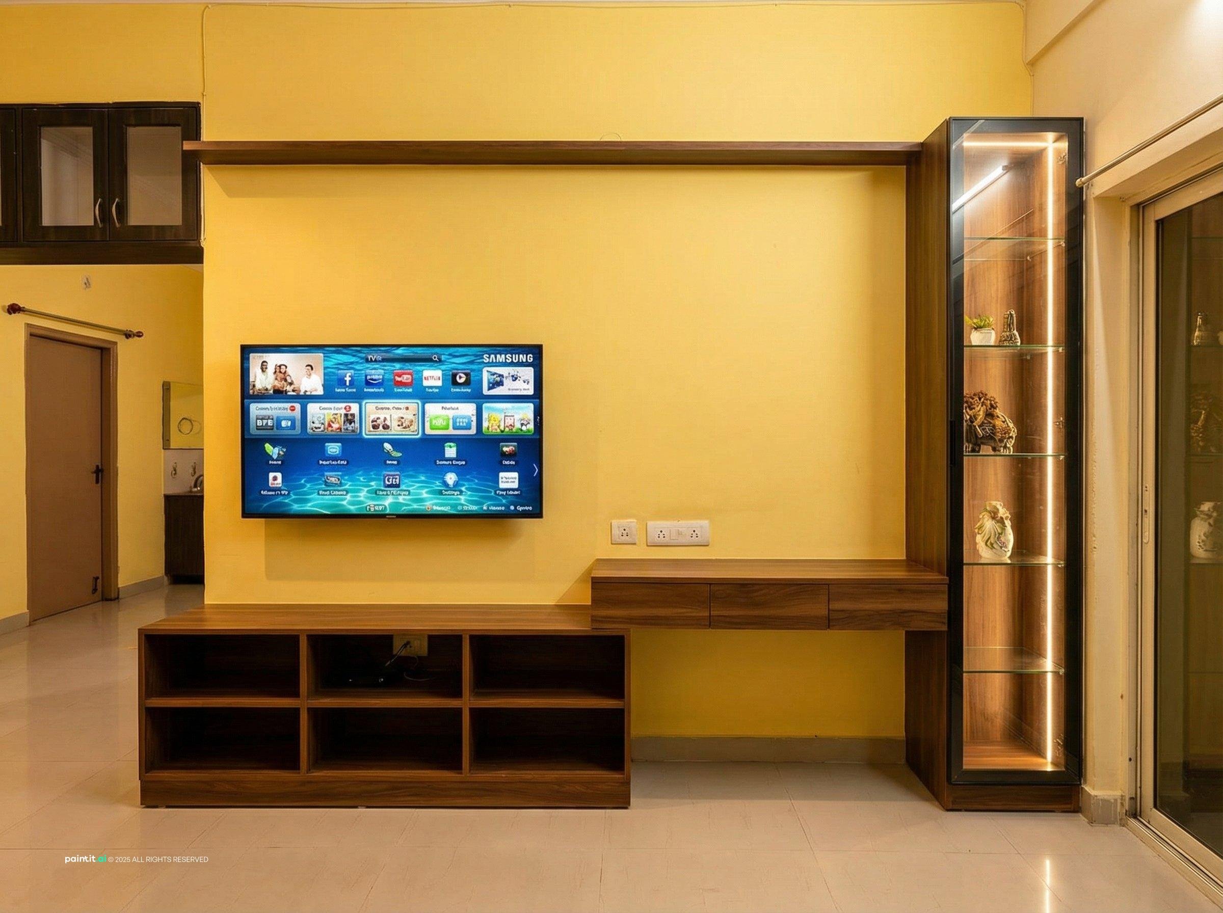 Yellow or White Light for Living Room - Lighting Choices | Paintit.ai - 1