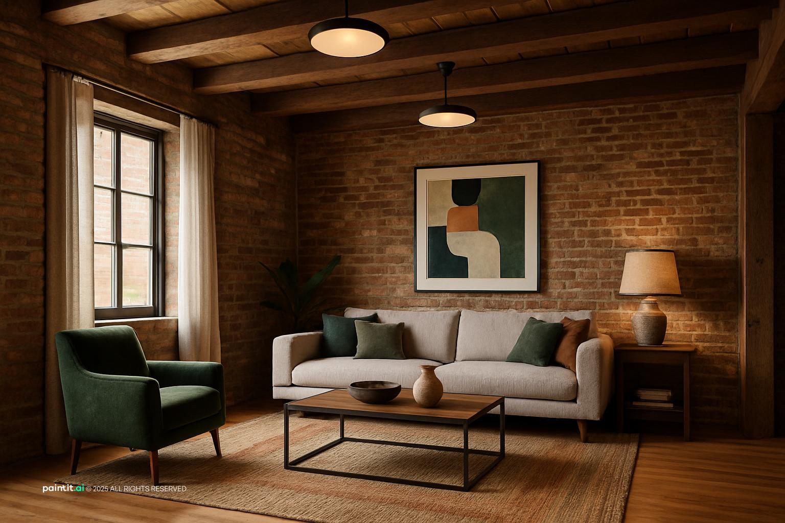 Warm Rustic Modern Living Room: Design Ideas | Paintit.ai - 29