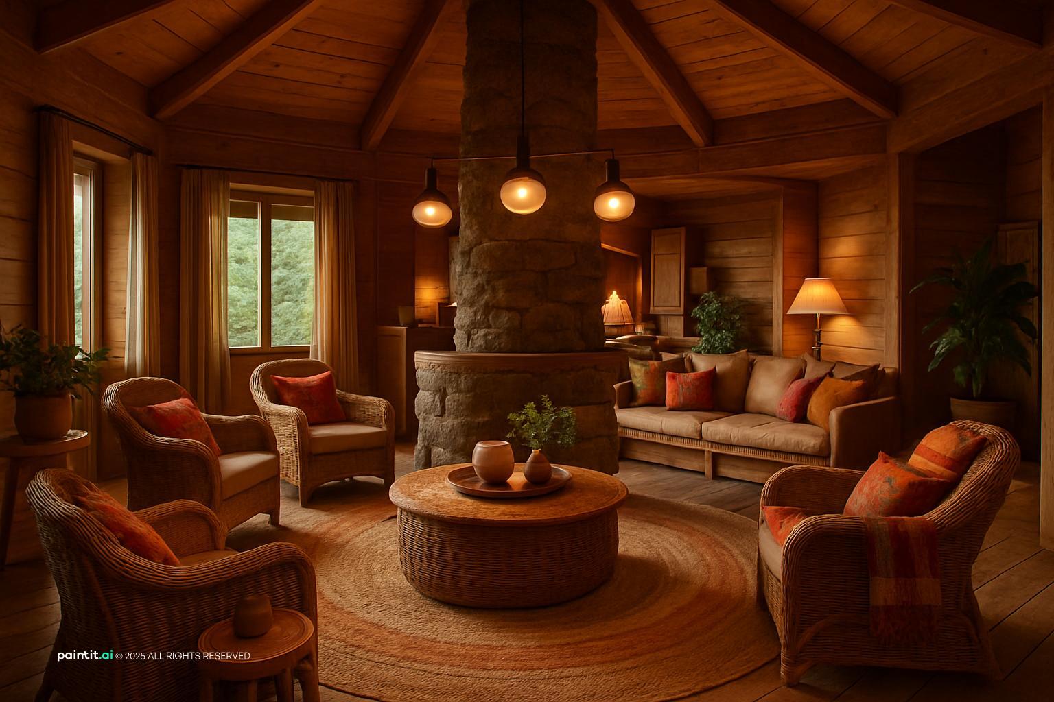 Log Cabin Living Room - Design Ideas | Paintit.ai - 18