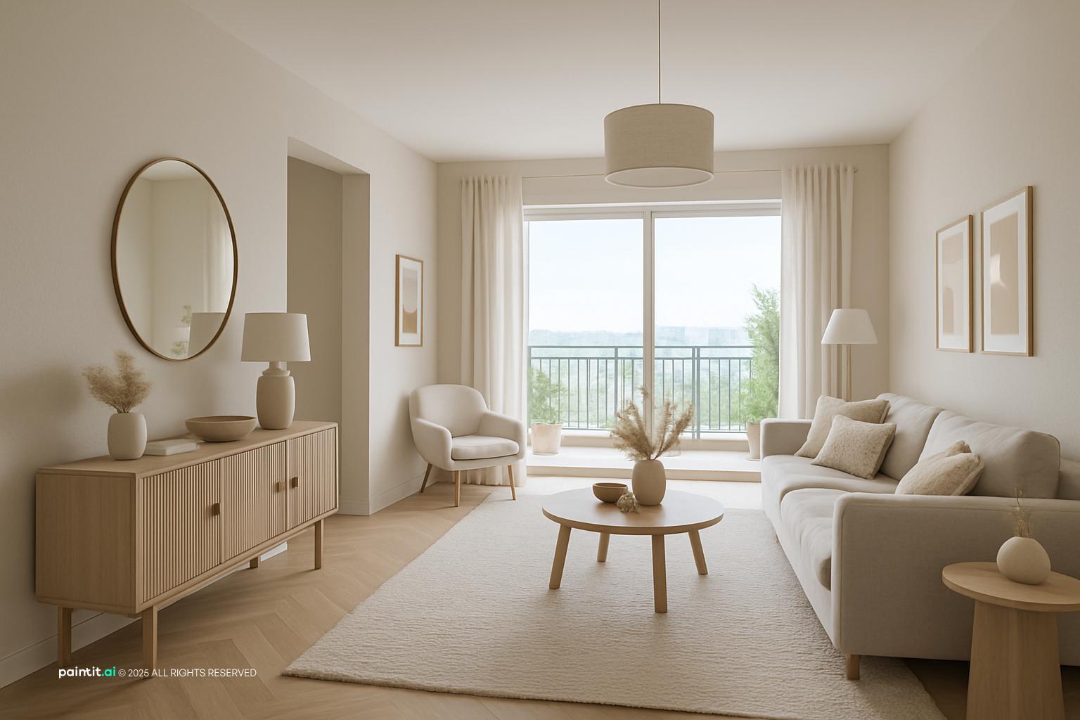 White Oak Living Room - Design Inspiration | Paintit.ai - 8