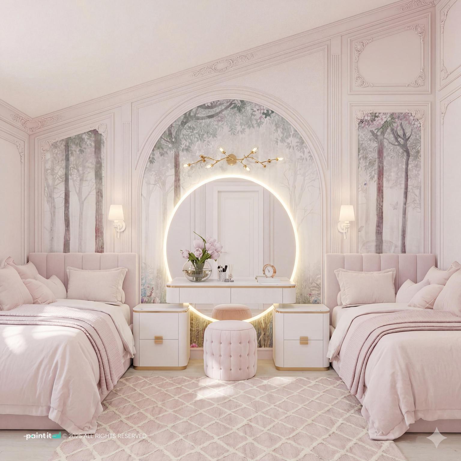 Light Pink Living Room - Design Inspiration | Paintit.ai - 22