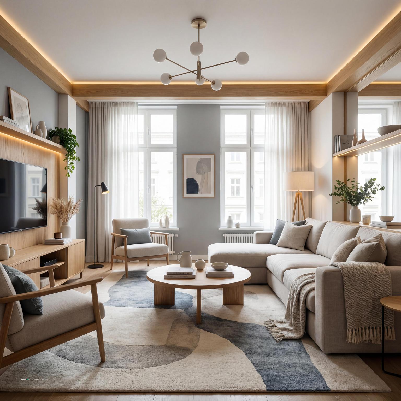 Contemporary y2k living room ideas, blending sleek design with natural light.