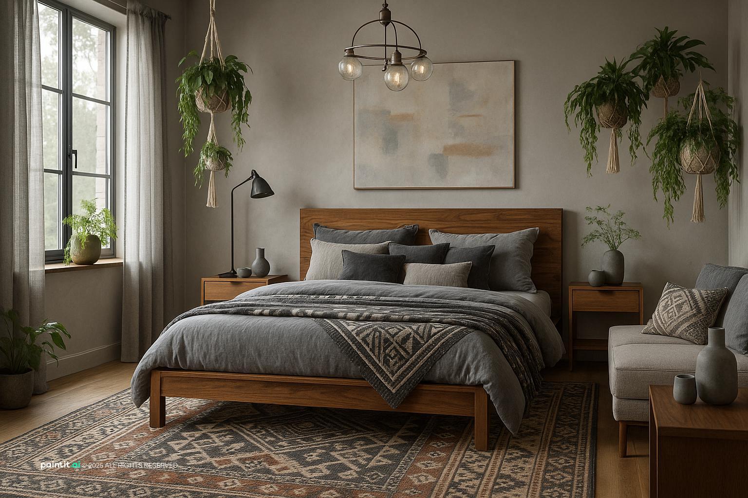 Bohemian-Modern Bedroom with Layered Textiles for Bohemian Style Interior Design Characteristics
