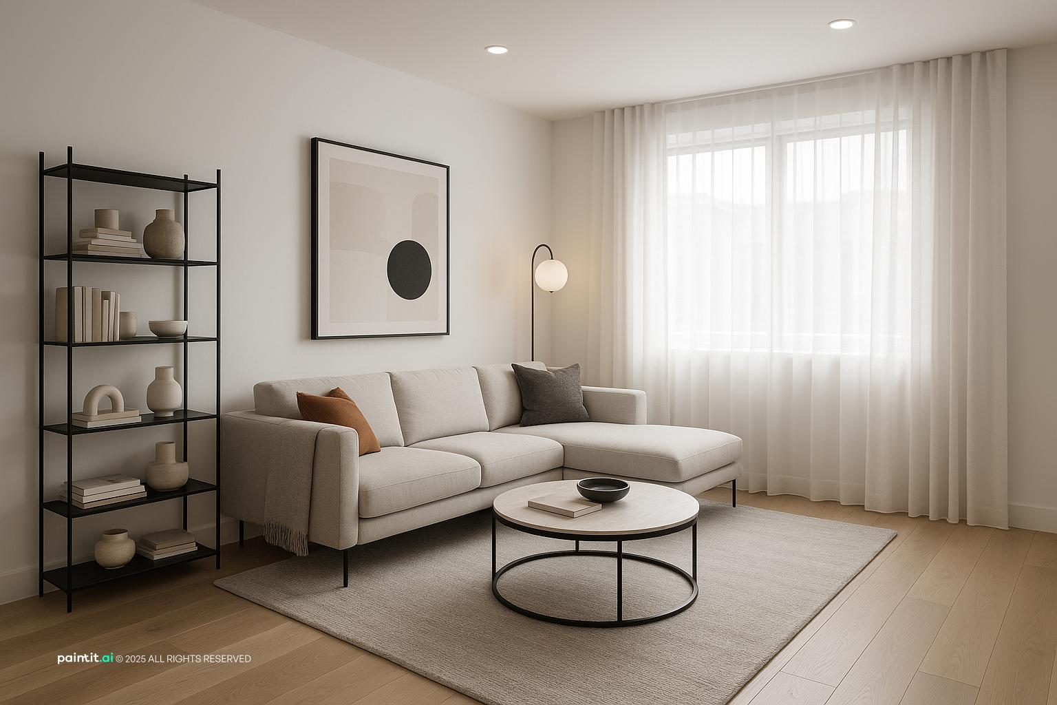 white grey and blue living room with natural textures and a calm living room atmosphere with white grey and restraint.