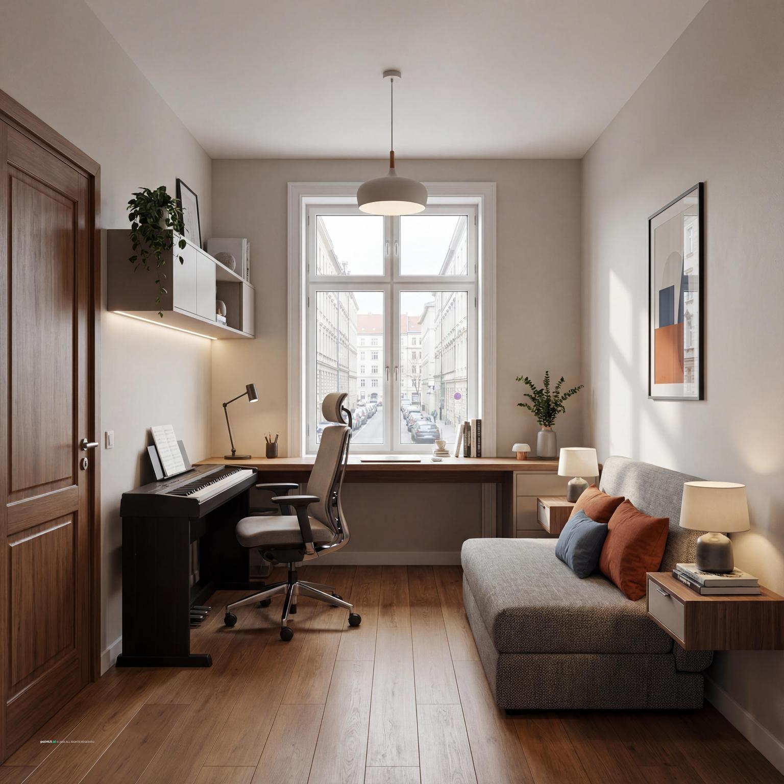 Compact multifunctional workspace with smart storage