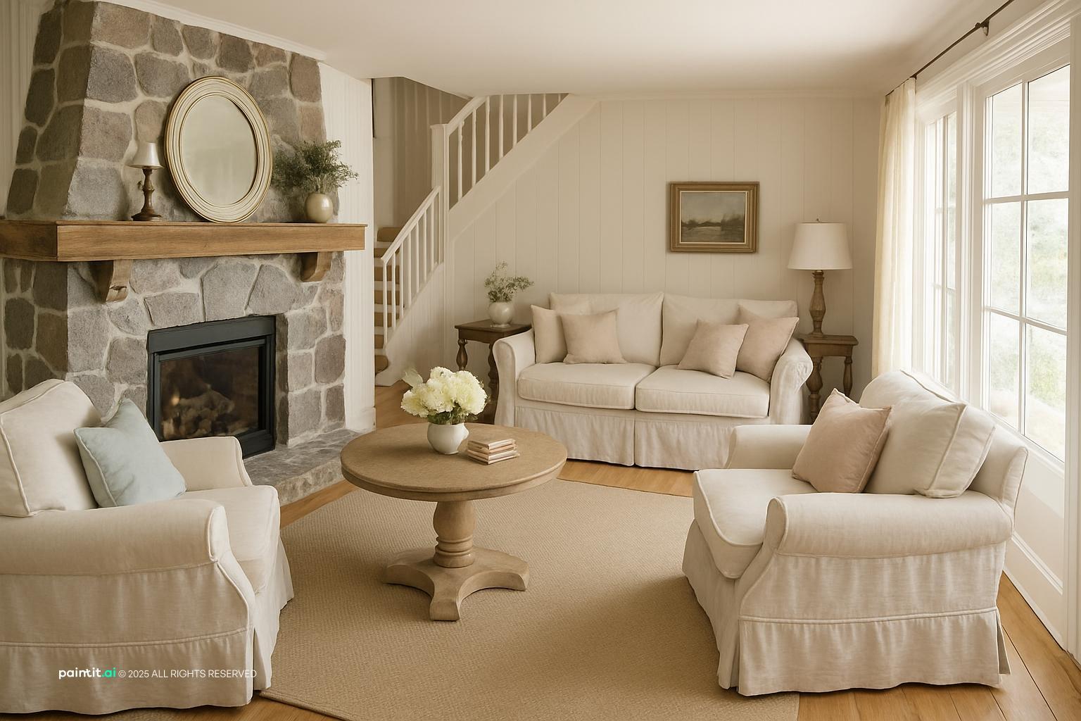 Barndominium Living Room - Rustic Chic Interiors | Paintit.ai - 17