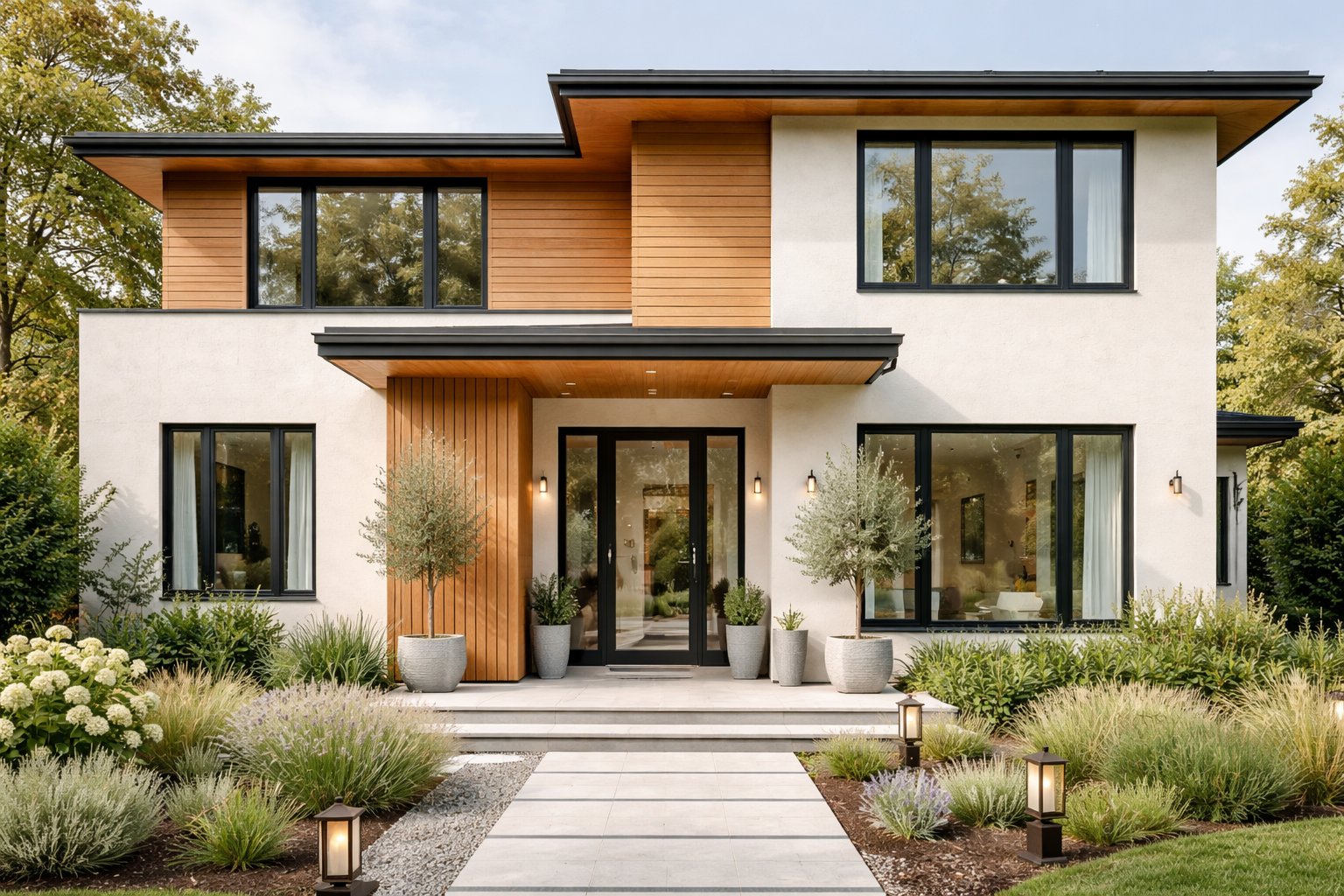 Modern organic exterior redesign result created with Paintit.ai