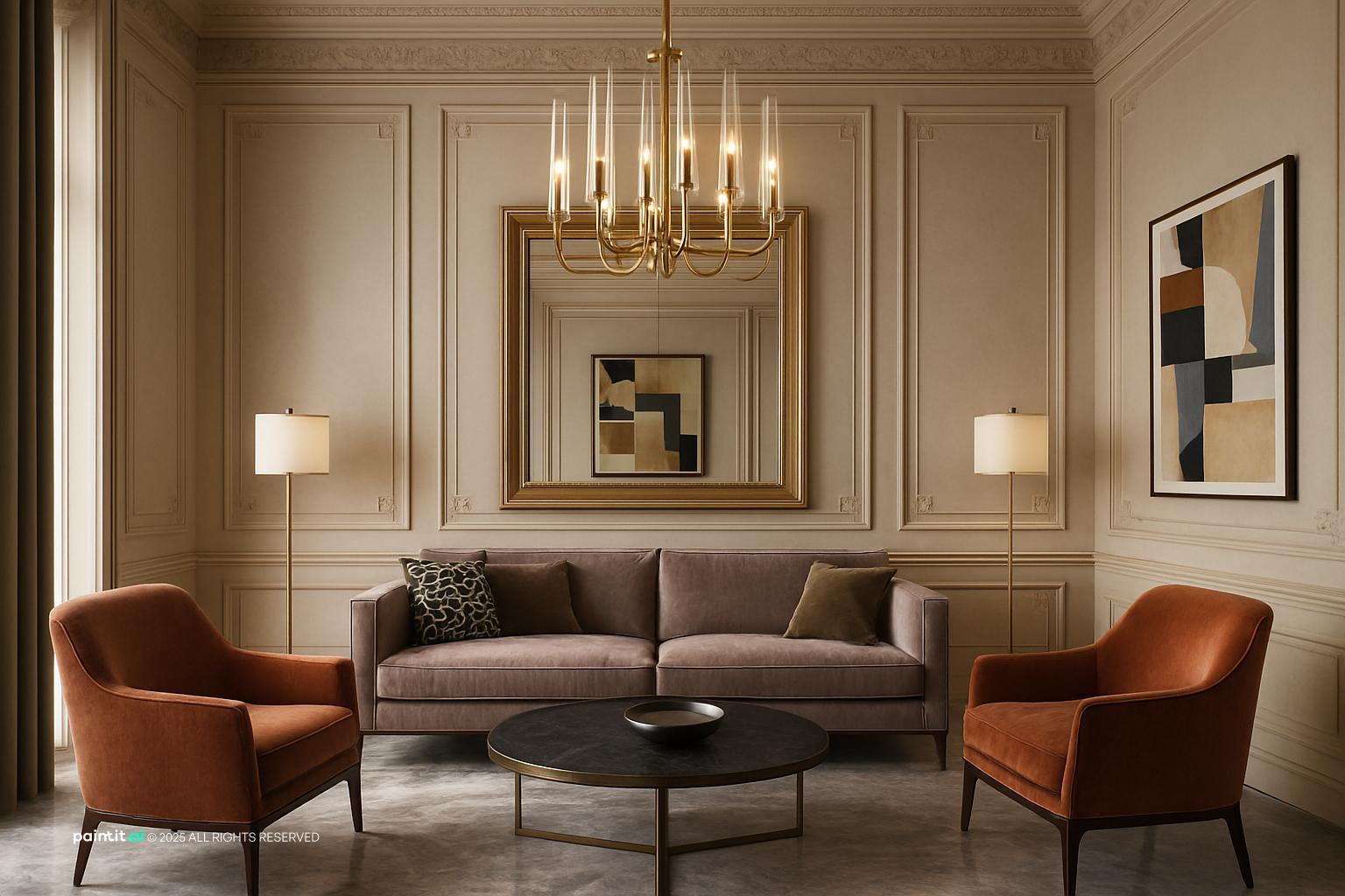 Classic Gray Living Room - Elegant Decor Inspiration | Paintit.ai - 34