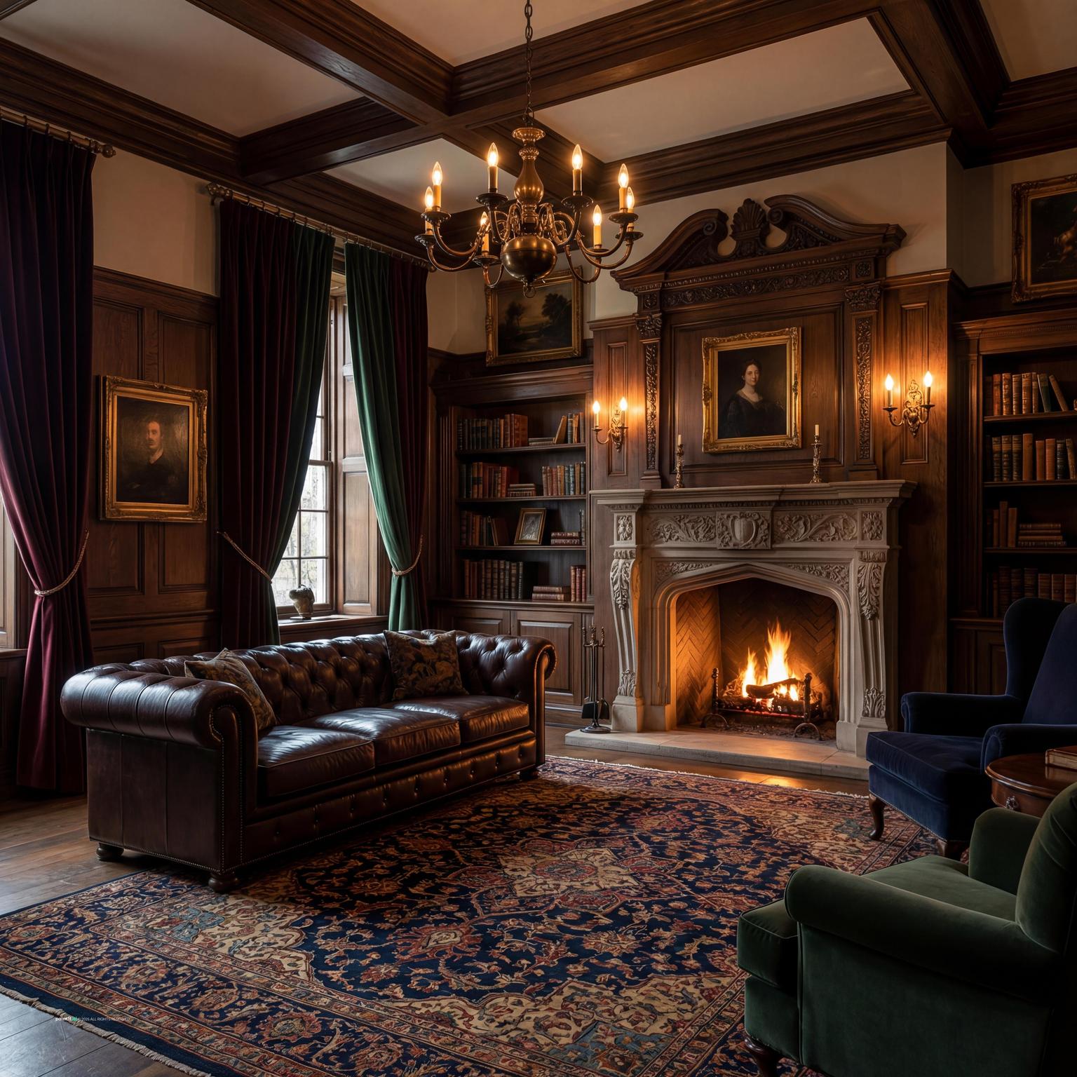 Luxurious Traditional Living Room Design navy blue and burnt orange living room