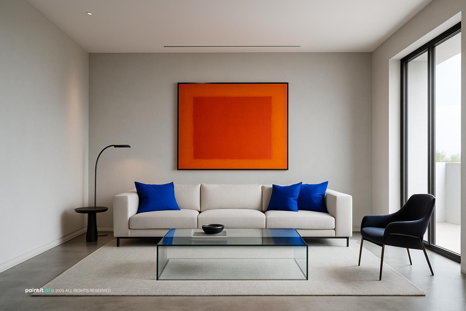 Navy Blue and Burnt Orange Living Room - Design Ideas | Paintit.ai - 15