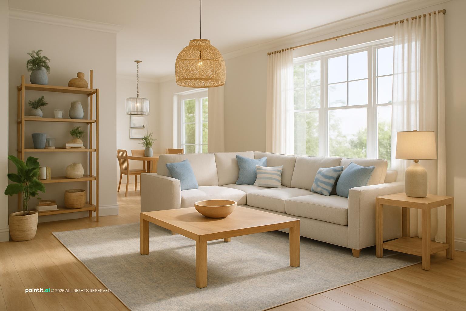 Beach House Living Room - Coastal Decor Inspiration | Paintit.ai - 9