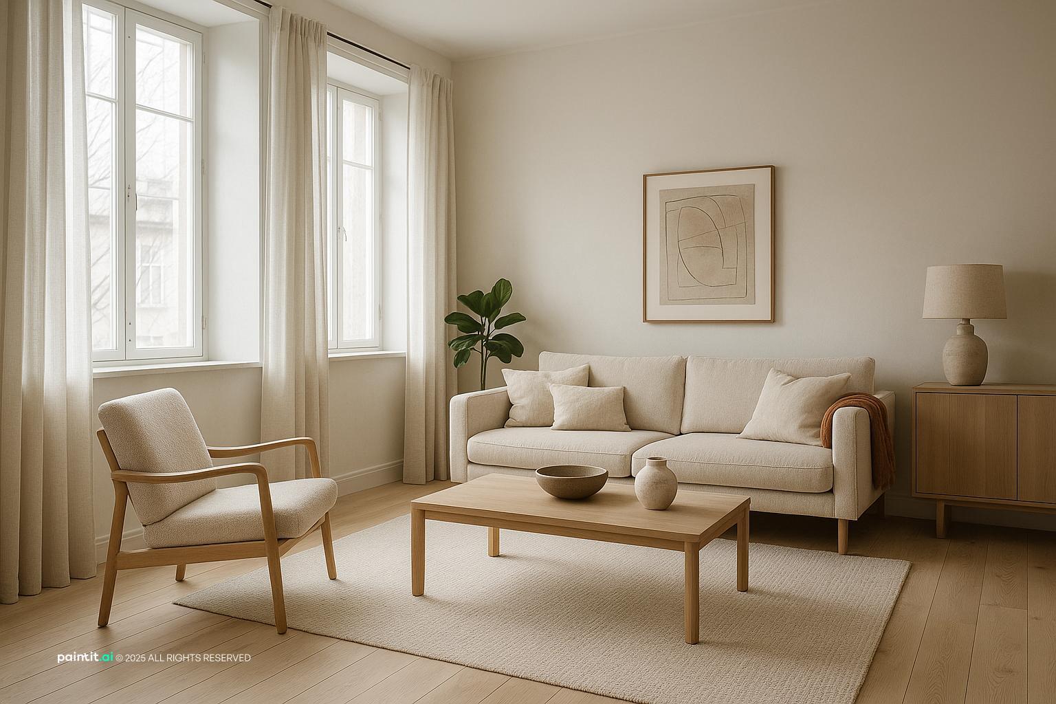 Rustic Scandinavian Living Room - Design Concepts | Paintit.ai - 2