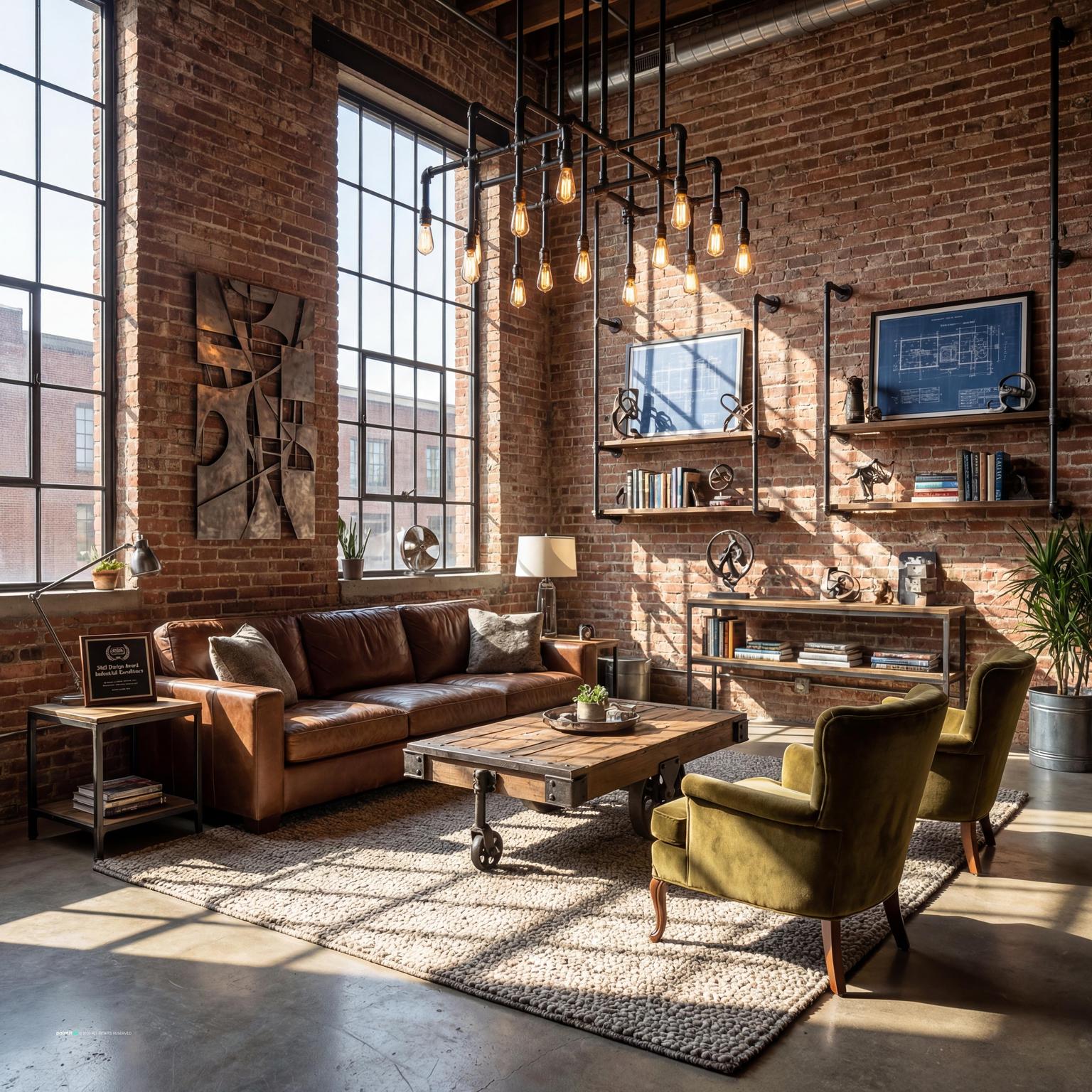 Award-Winning Industrial Living Room Design yoga living room