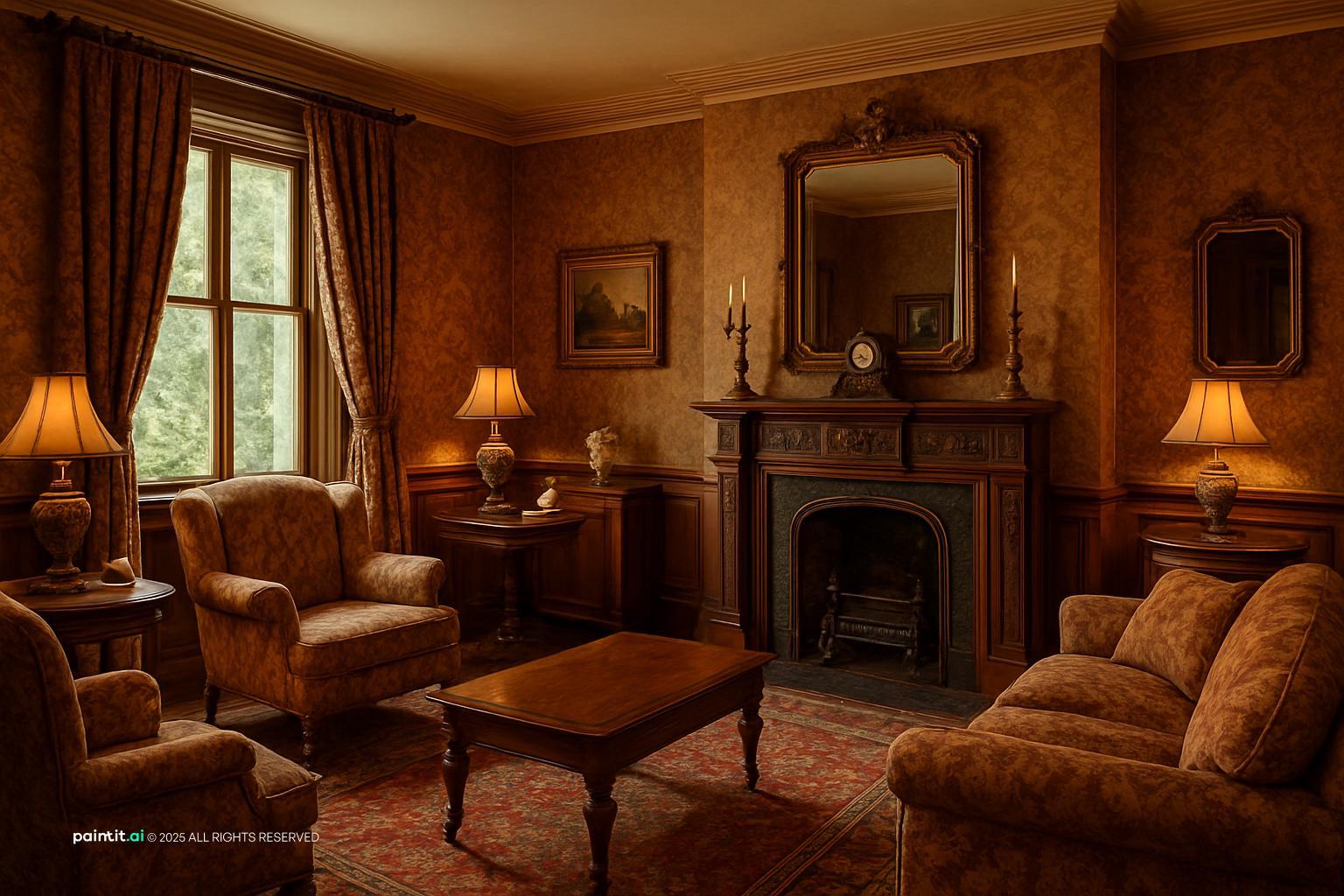 Middle Class 1940s Living Room - Vintage Home Inspiration | Paintit.ai - 9