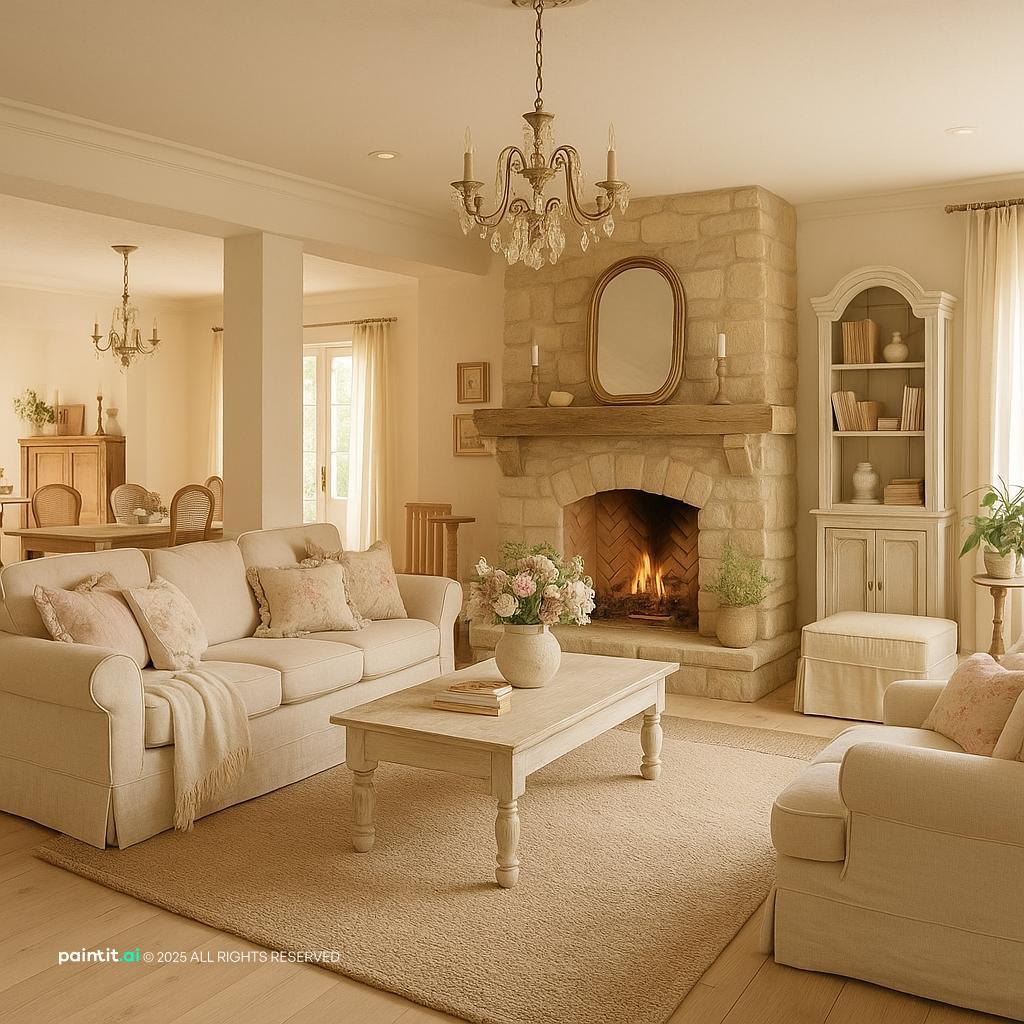 French Cottage Living Room - Chic Decor Ideas | Paintit.ai - 19