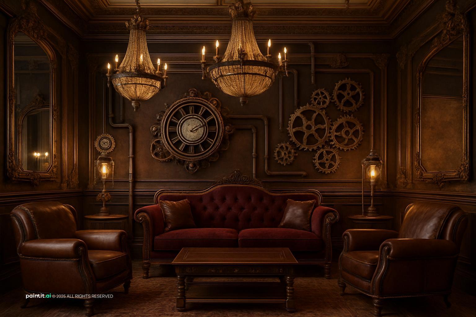 Spooky Halloween Living Room - Haunted Home Styling | Paintit.ai - 26