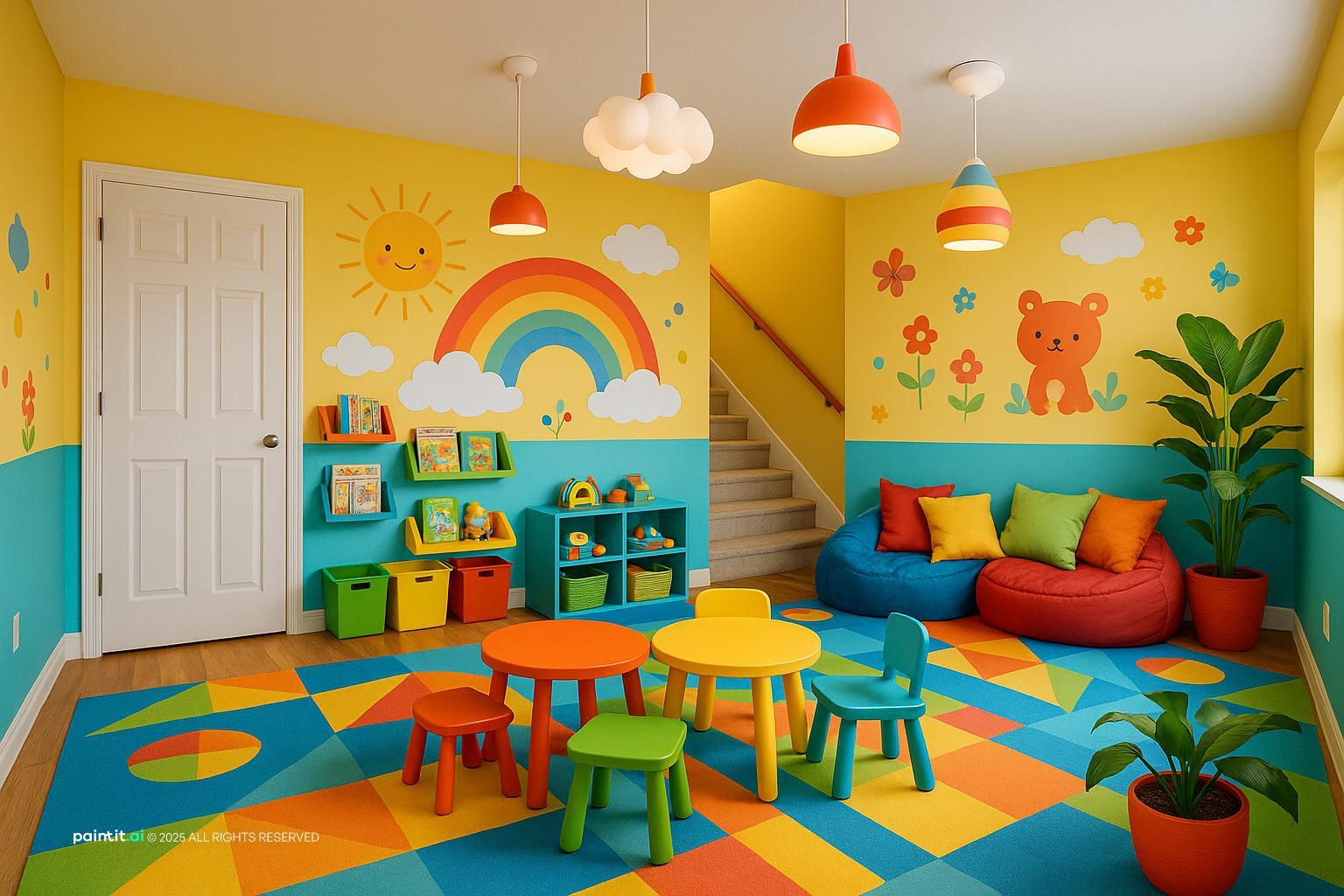 Vibrant Playroom Ideas for Funky Style Interior Design