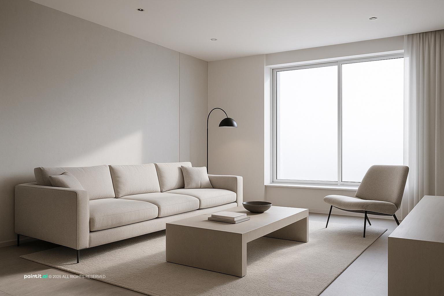 Sleek Modern Living Room Design showing clean-lined furniture, layered neutrals, natural light for Contemporary Living Room Ideas.