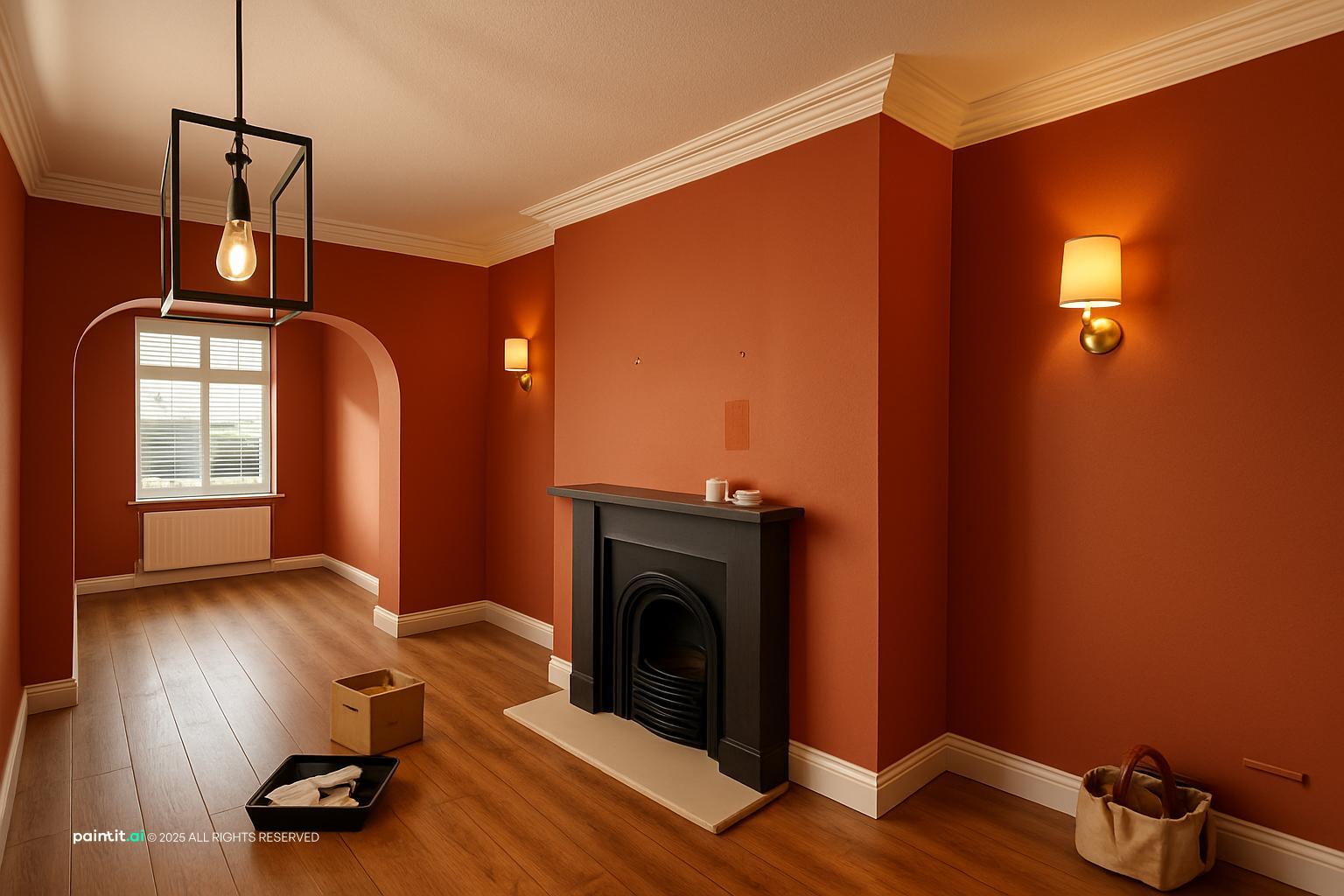 Terracotta Living Room - Warm Design Ideas | Paintit.ai - 9