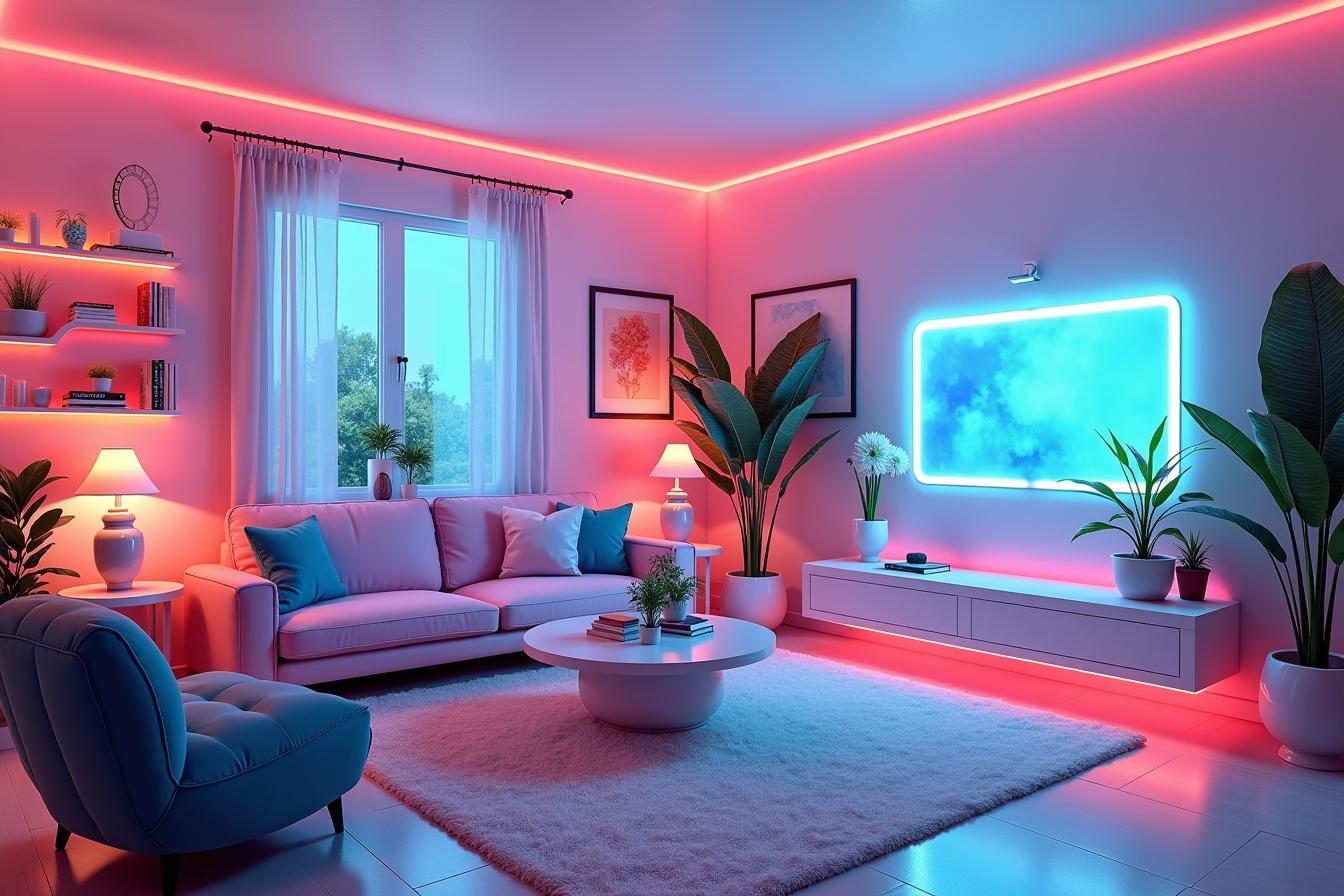 vaporwave living area