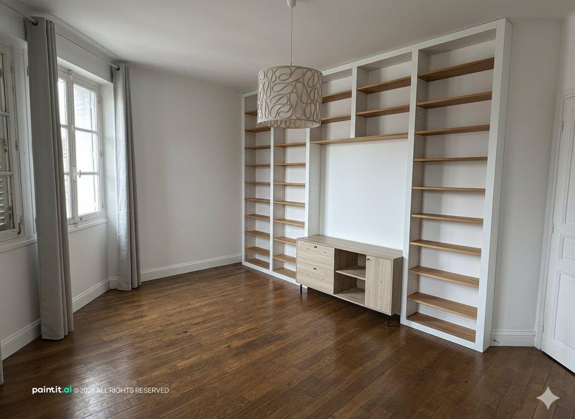 Living Room Library: Elegant Storage Solutions | Paintit.ai - 7