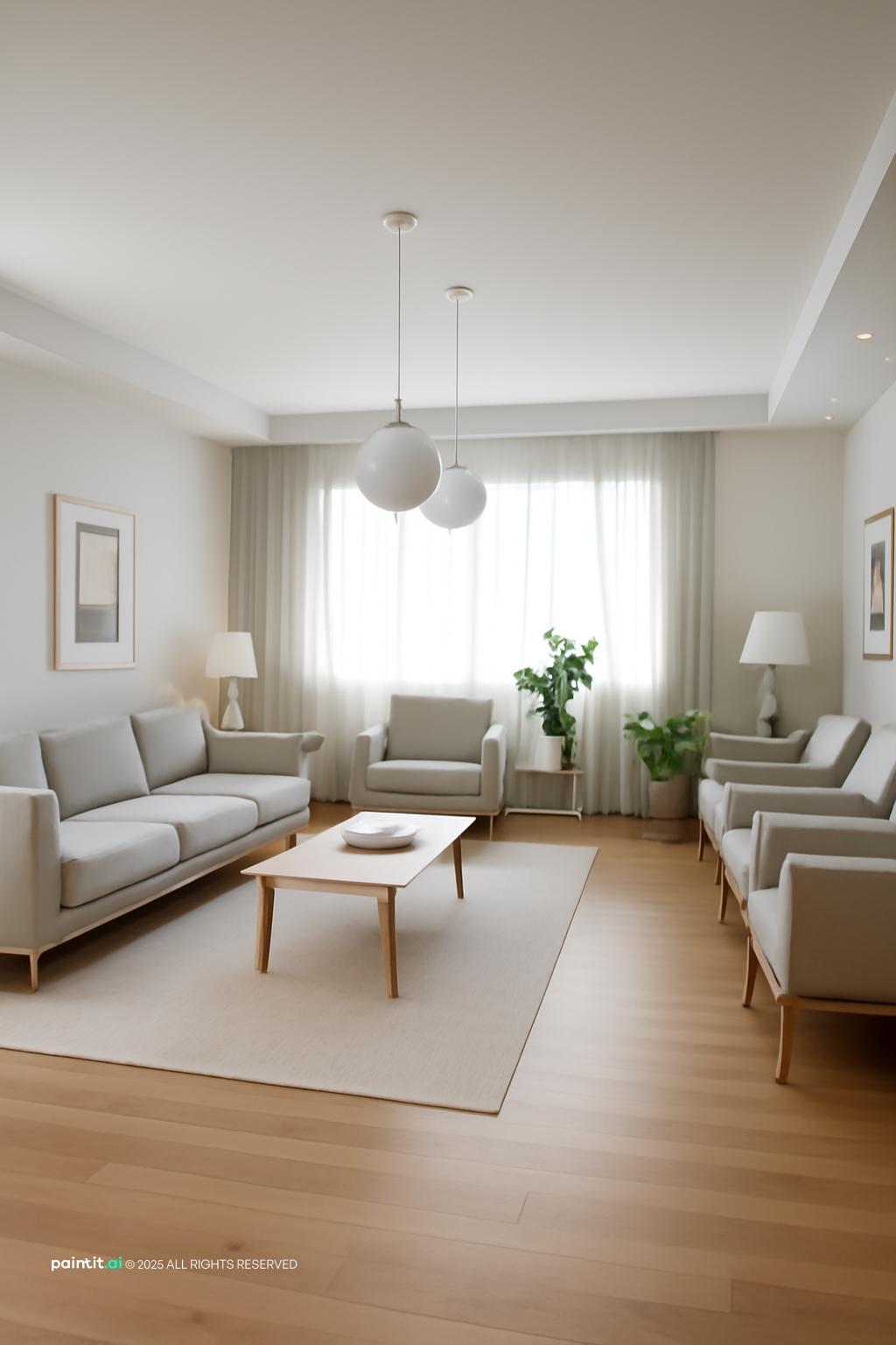 White Floors Living Room - Elegant Interior Design | Paintit.ai - 26