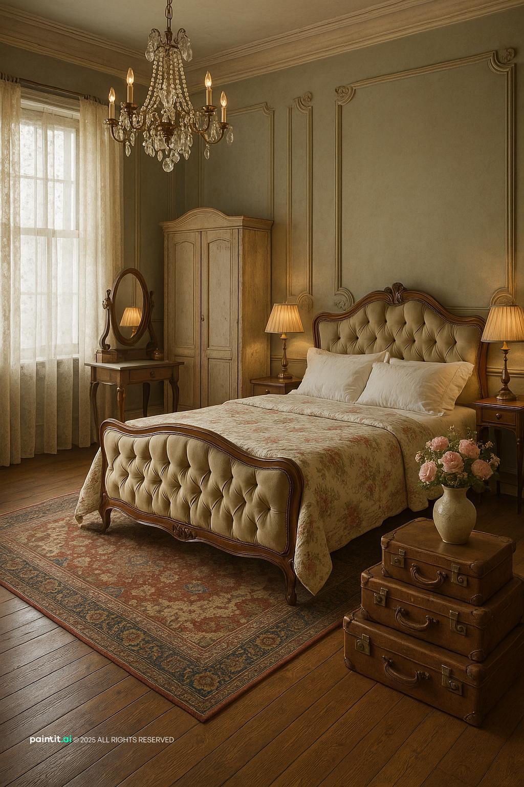 Vintage Bedroom with Victorian Softness