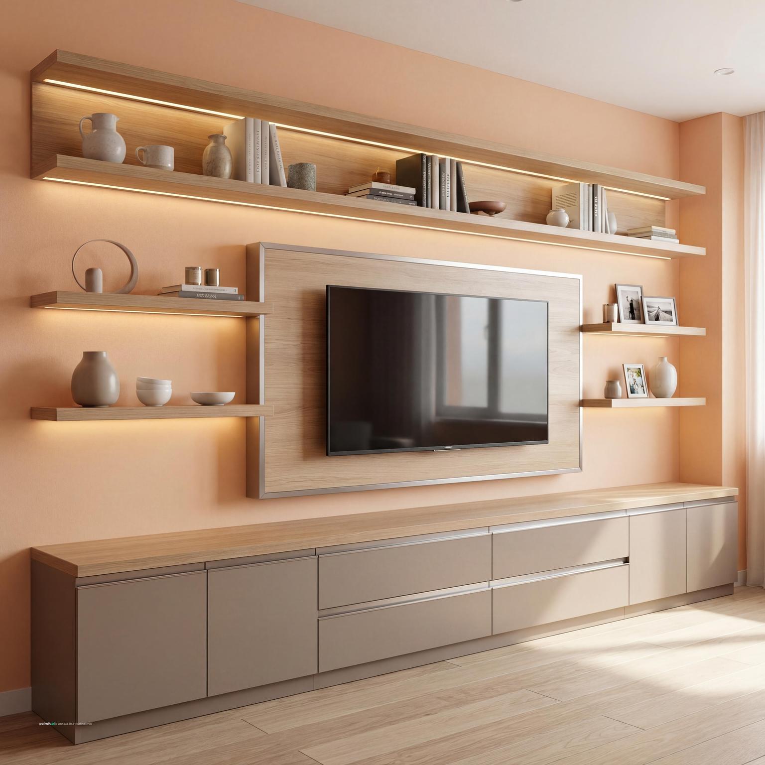 Built In Living Room: Custom Cabinetry Designs | Paintit.ai - 12