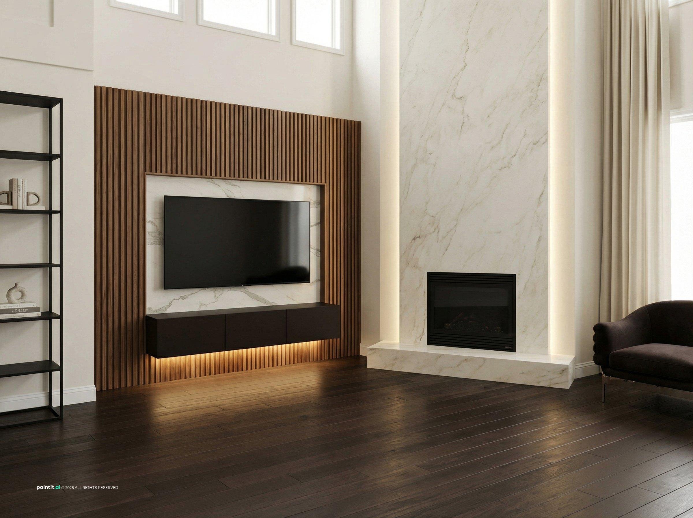 White Living Room With Black Trim - Elegant Interiors | Paintit.ai - 31