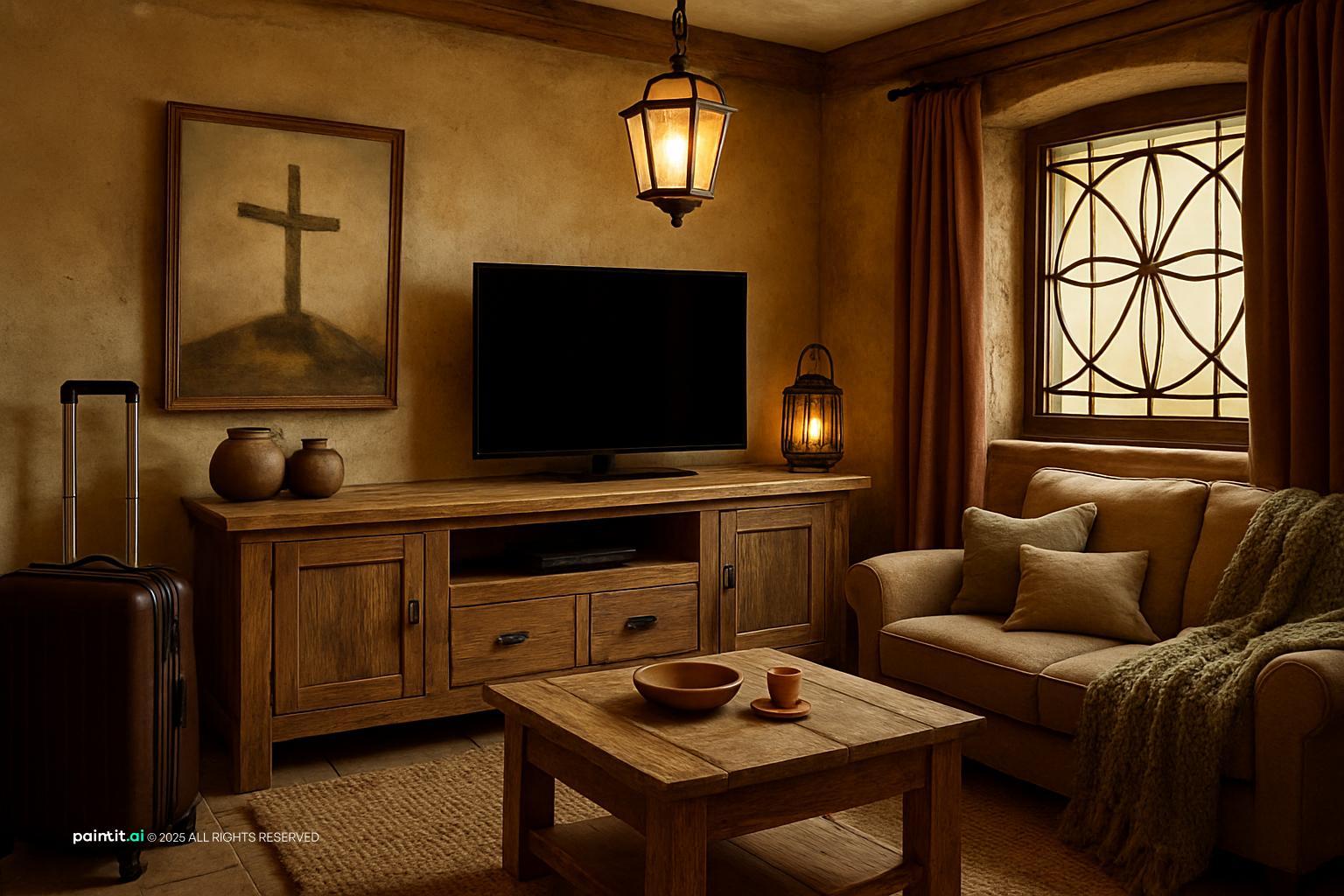 Barndominium Living Room - Rustic Chic Interiors | Paintit.ai - 10