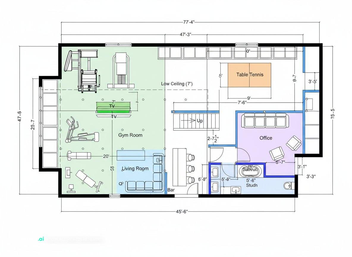 Workstation in Living Room - Design Solutions | Paintit.ai - 20