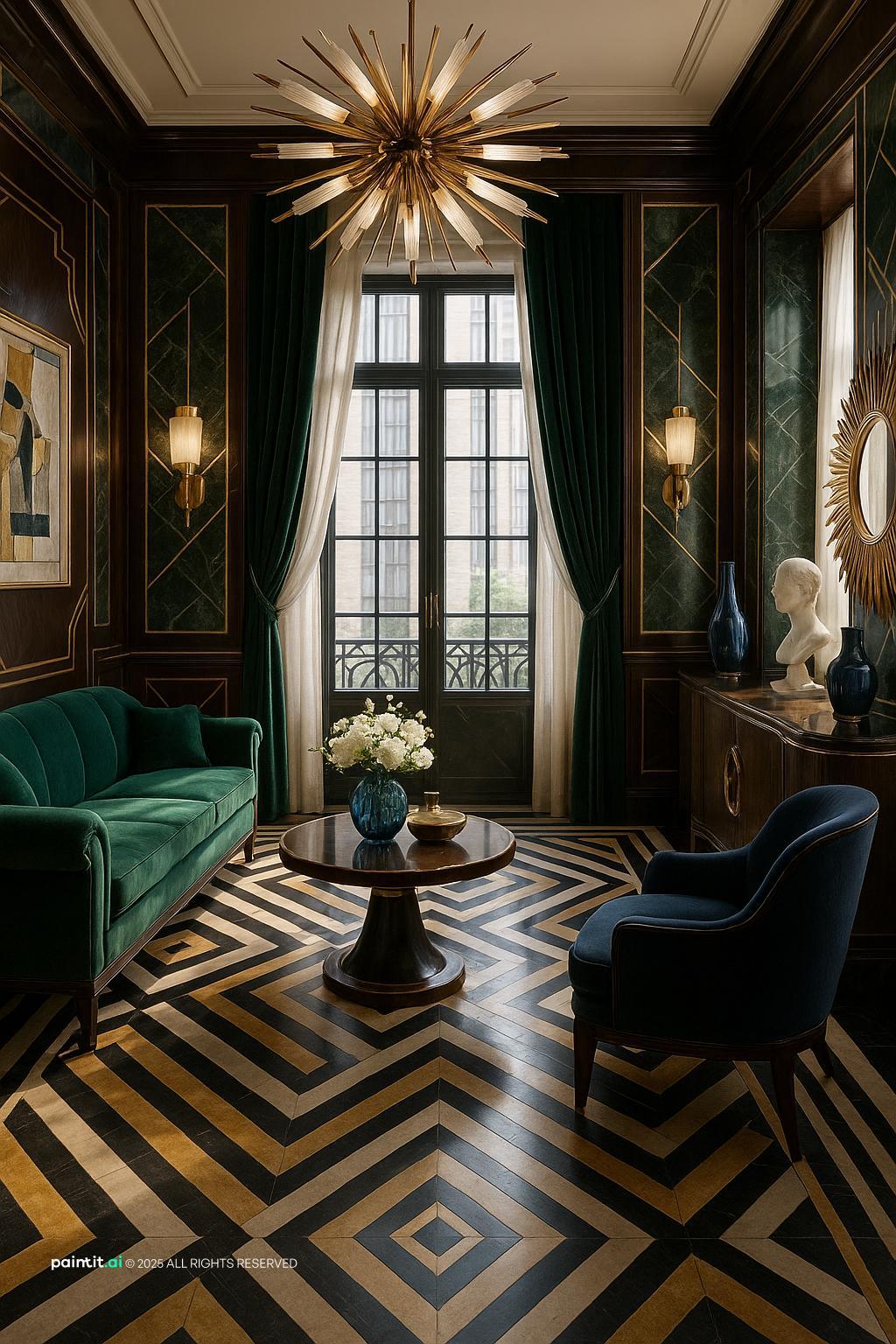 Glamorous Art Deco Room for 1930s Interior Design Style