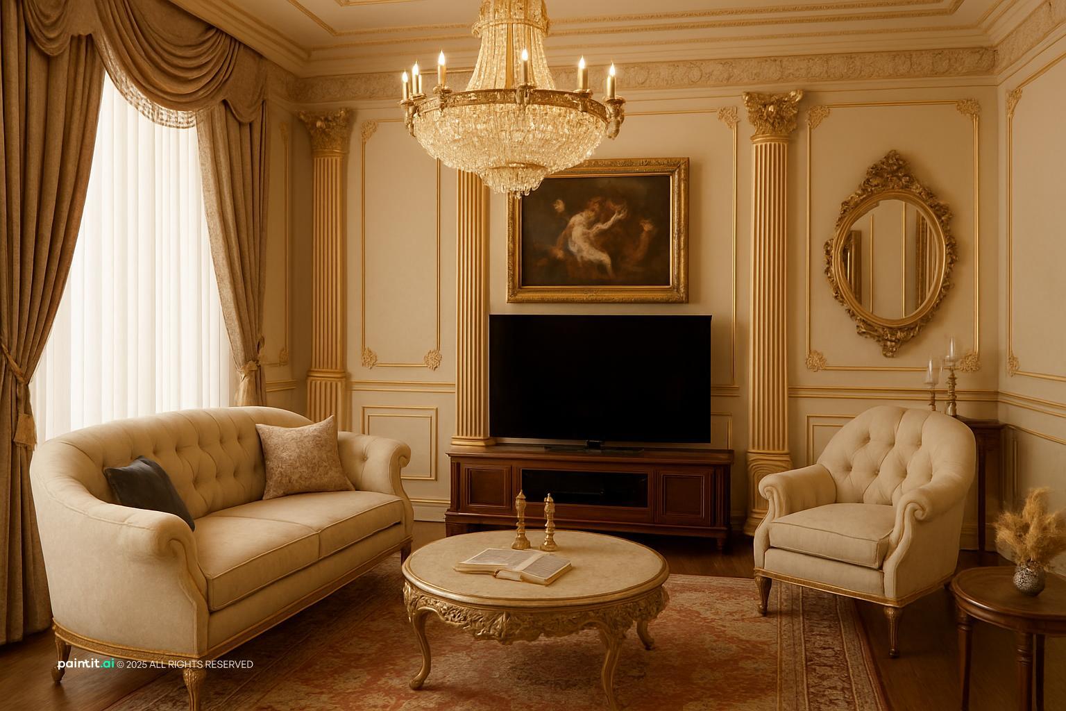 Luxury Neoclassical Living Room - Design Inspiration | Paintit.ai - 31