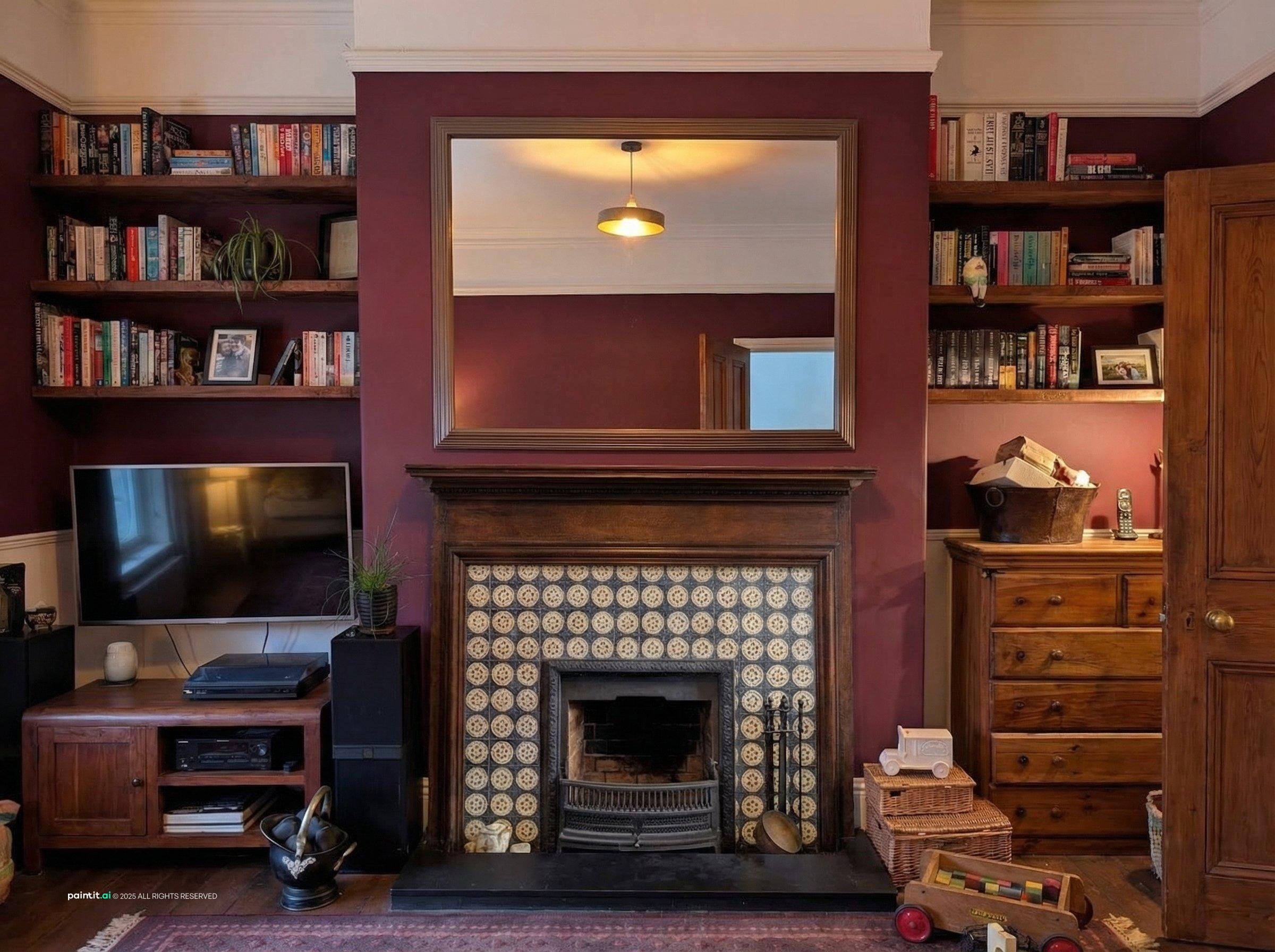 Wine Red Living Room: Elegant Decor Ideas | Paintit.ai - 29