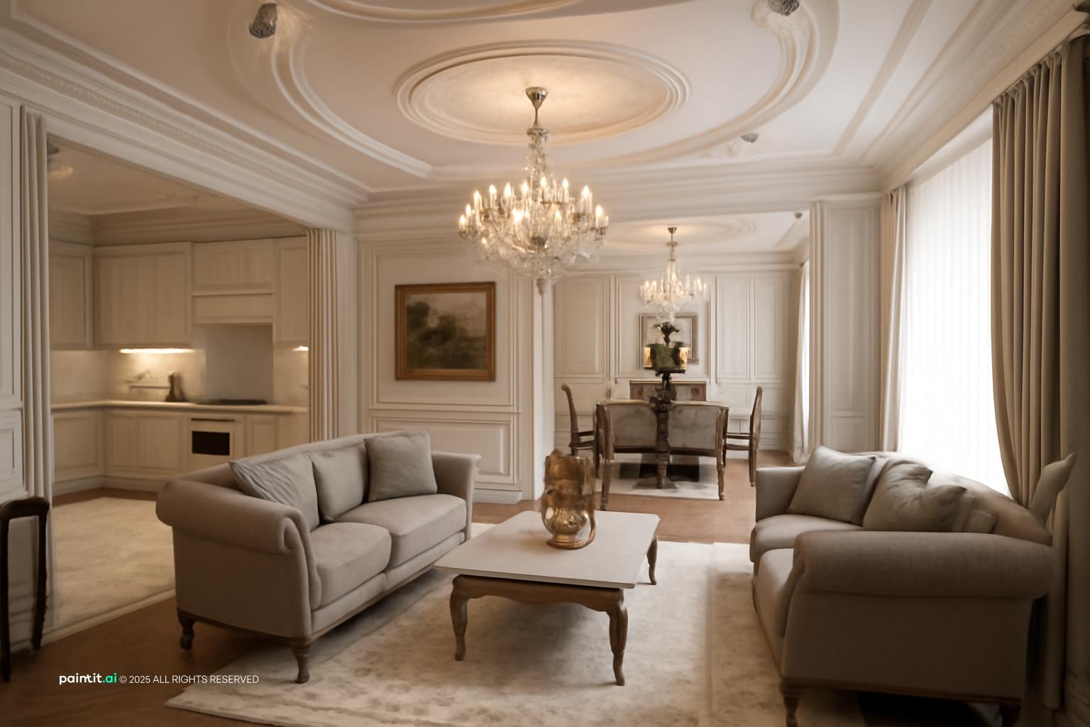 Luxury Neoclassical Living Room - Design Inspiration | Paintit.ai - 3