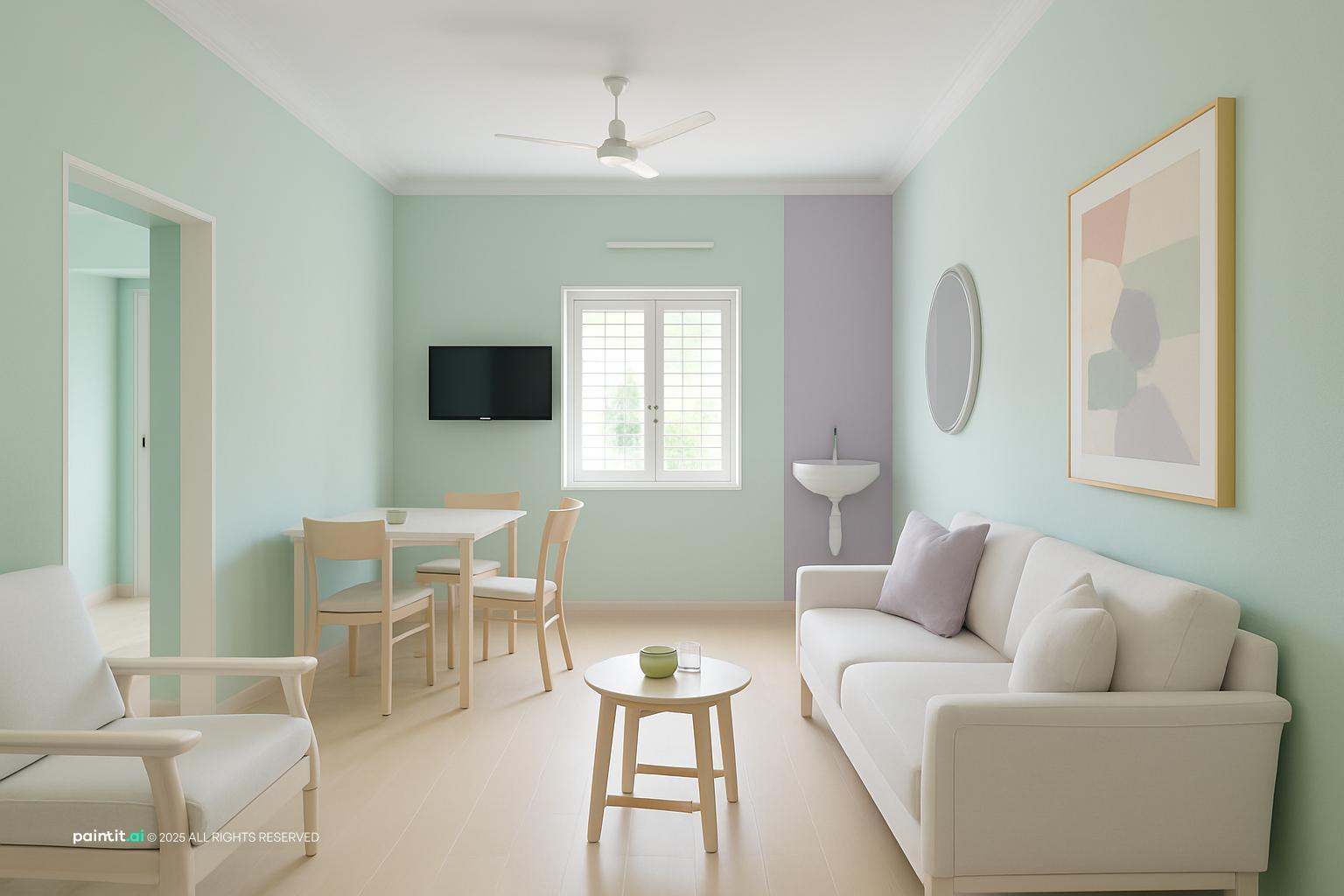 Sage Green and Cream Living Room - Sophisticated Design Ideas | Paintit.ai - 10