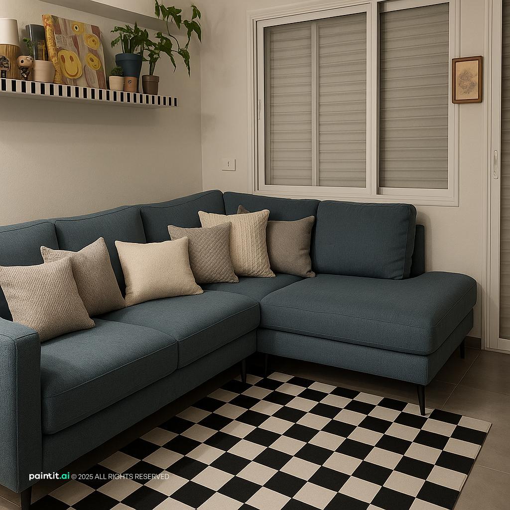 White Grey and Blue Living Room - Stylish Interior Ideas | Paintit.ai - 20