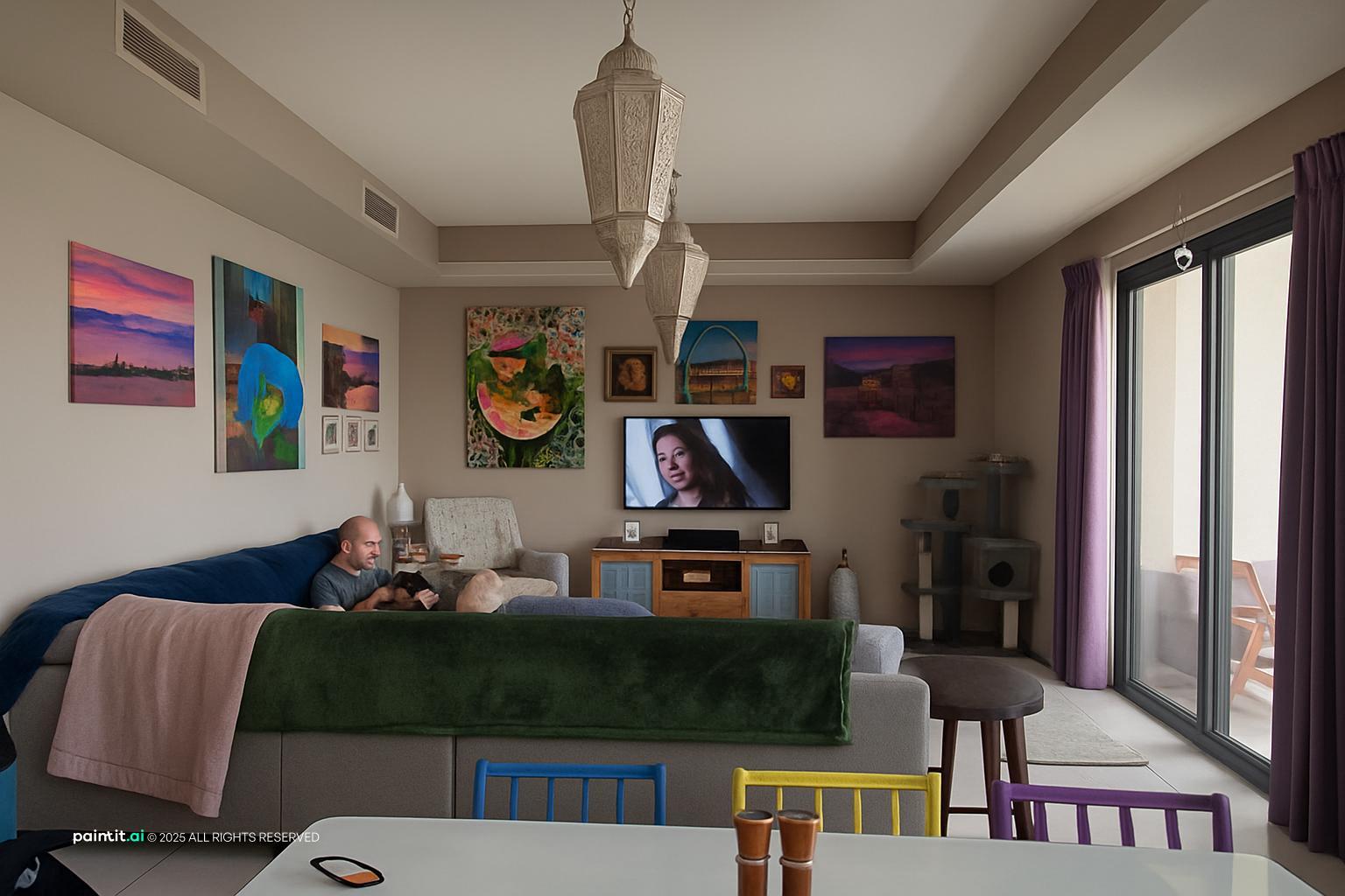 Worldly Gray Living Room: Sophisticated Interior Design | Paintit.ai - 19