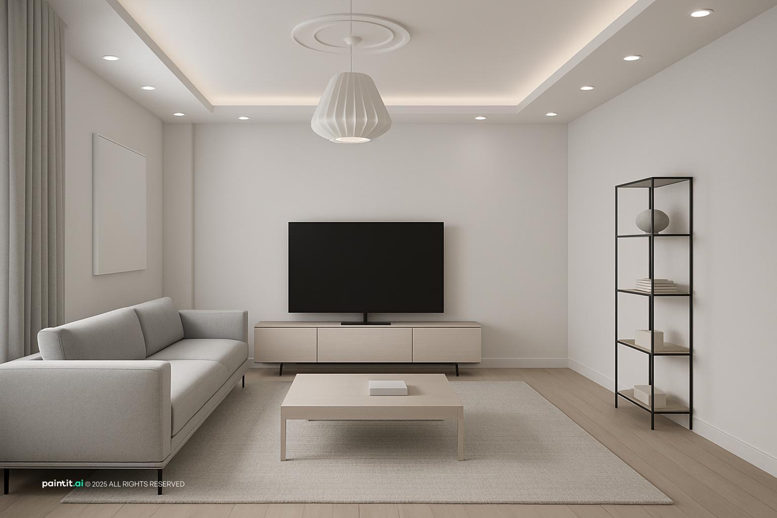 White Floors Living Room - Elegant Interior Design | Paintit.ai - 34
