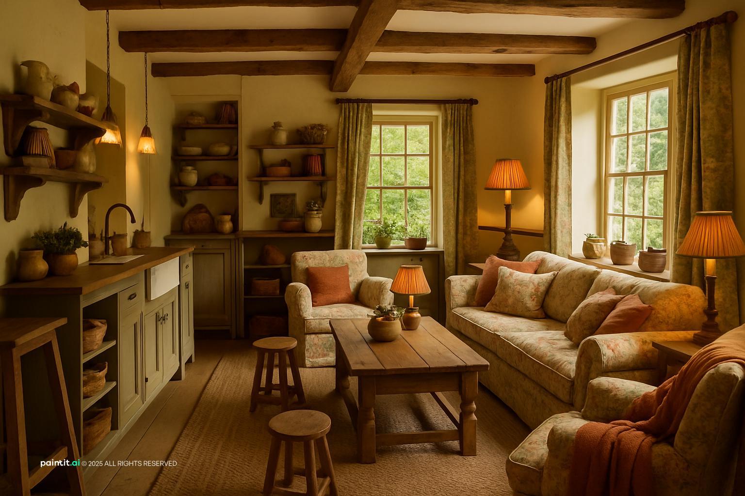 Coastal Farmhouse Living Room - Design Inspiration | Paintit.ai - 27