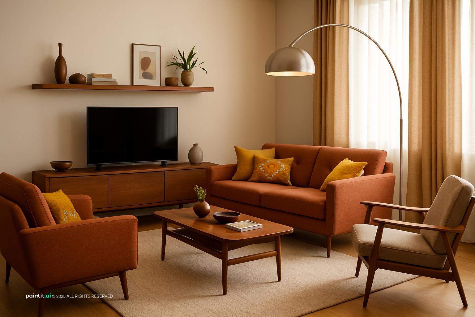 Cozy Mid Century Modern Living Room: Style & Comfort Guide | Paintit.ai - 26