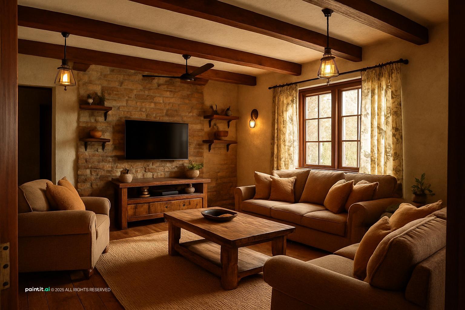 Rustic Vintage Living Room - Decor Ideas | Paintit.ai - 35