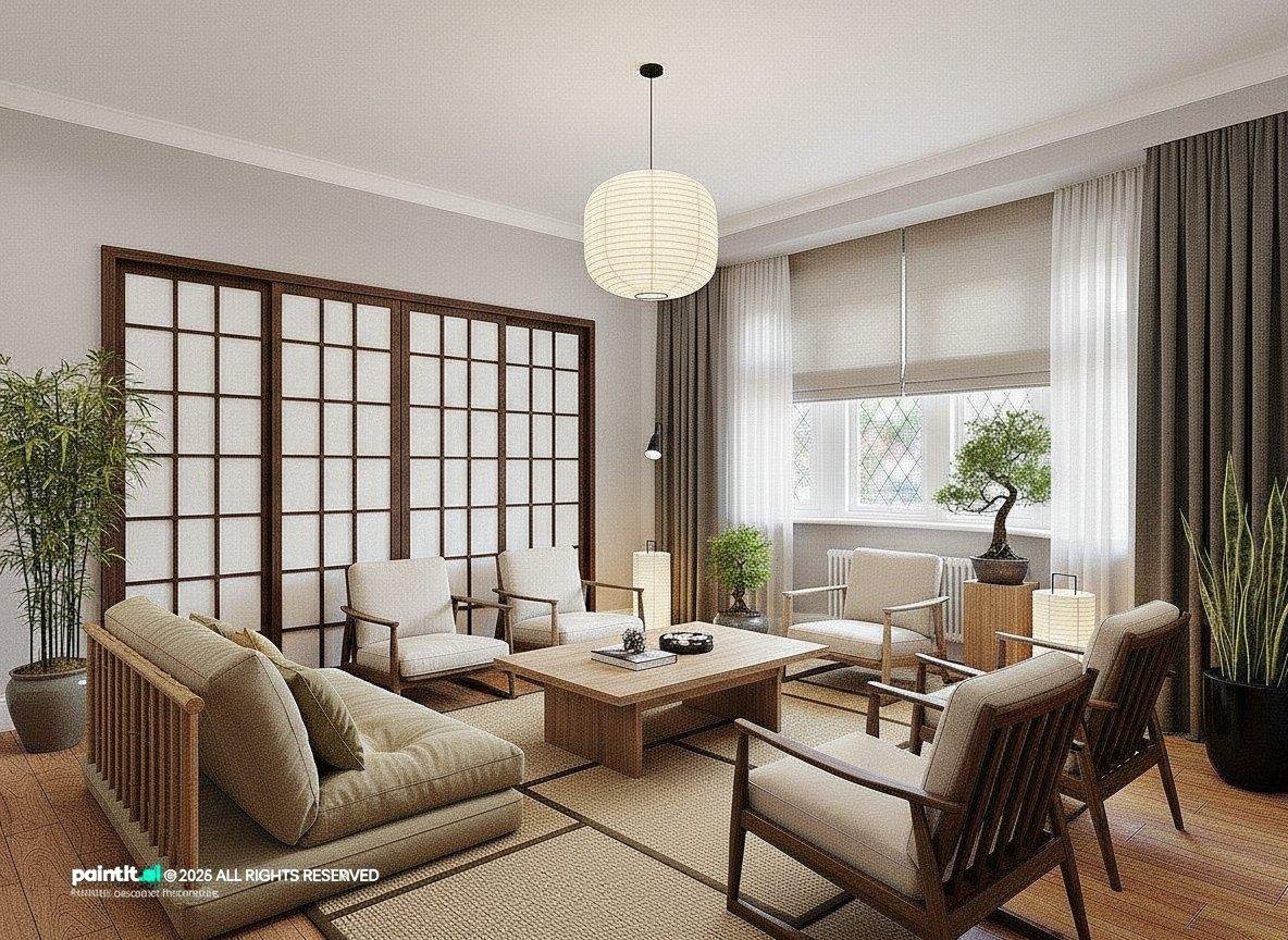 Japandi Living Room Design - Minimalist Style Guide | Paintit.ai - 23