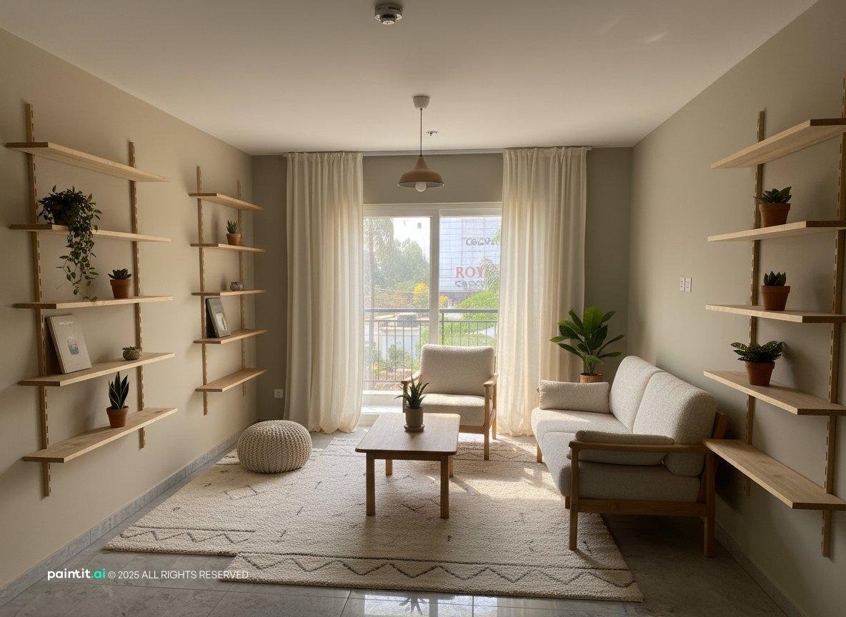 Rustic Scandinavian Living Room - Design Concepts | Paintit.ai - 13