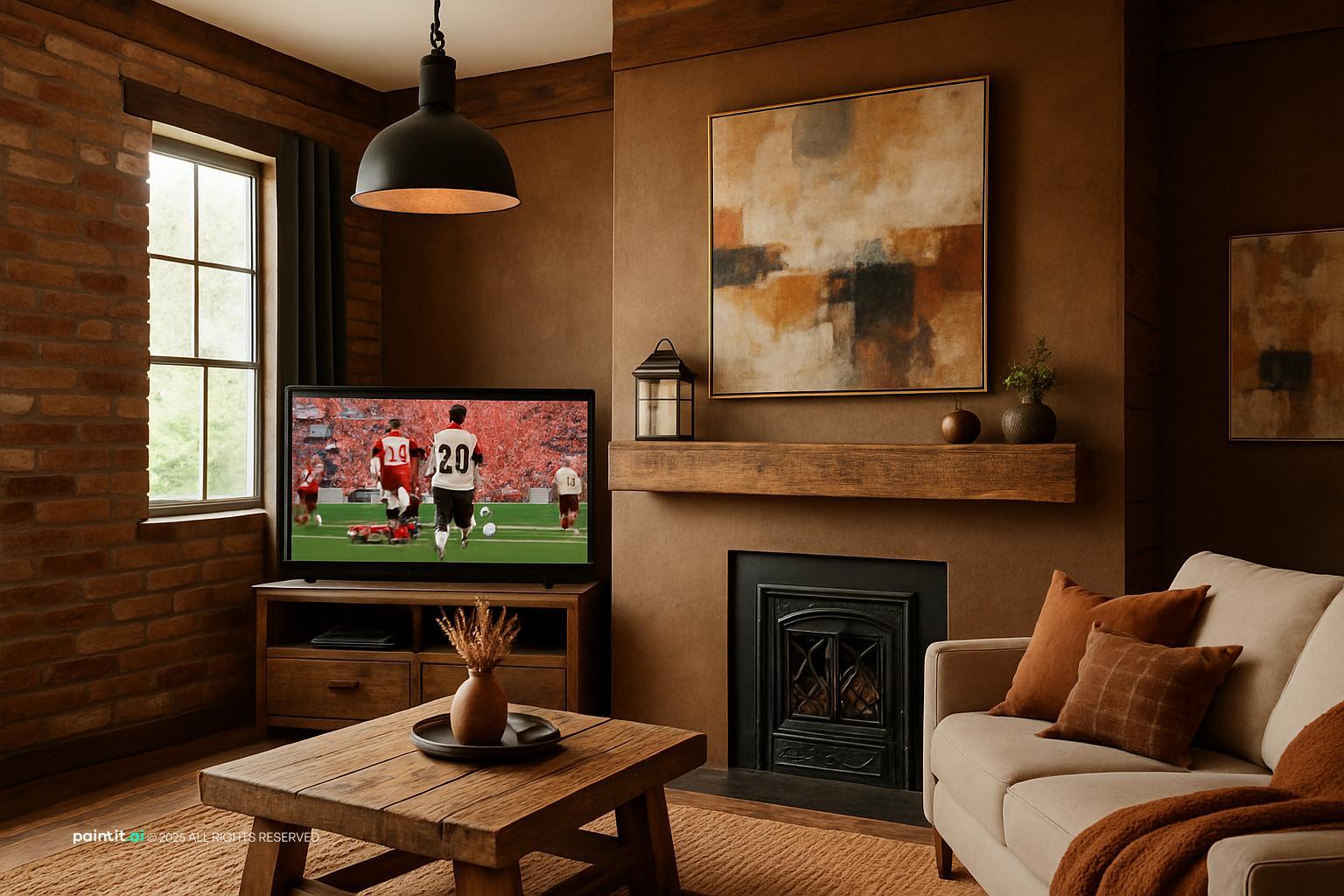 Warm Rustic Modern Living Room: Design Ideas | Paintit.ai - 27