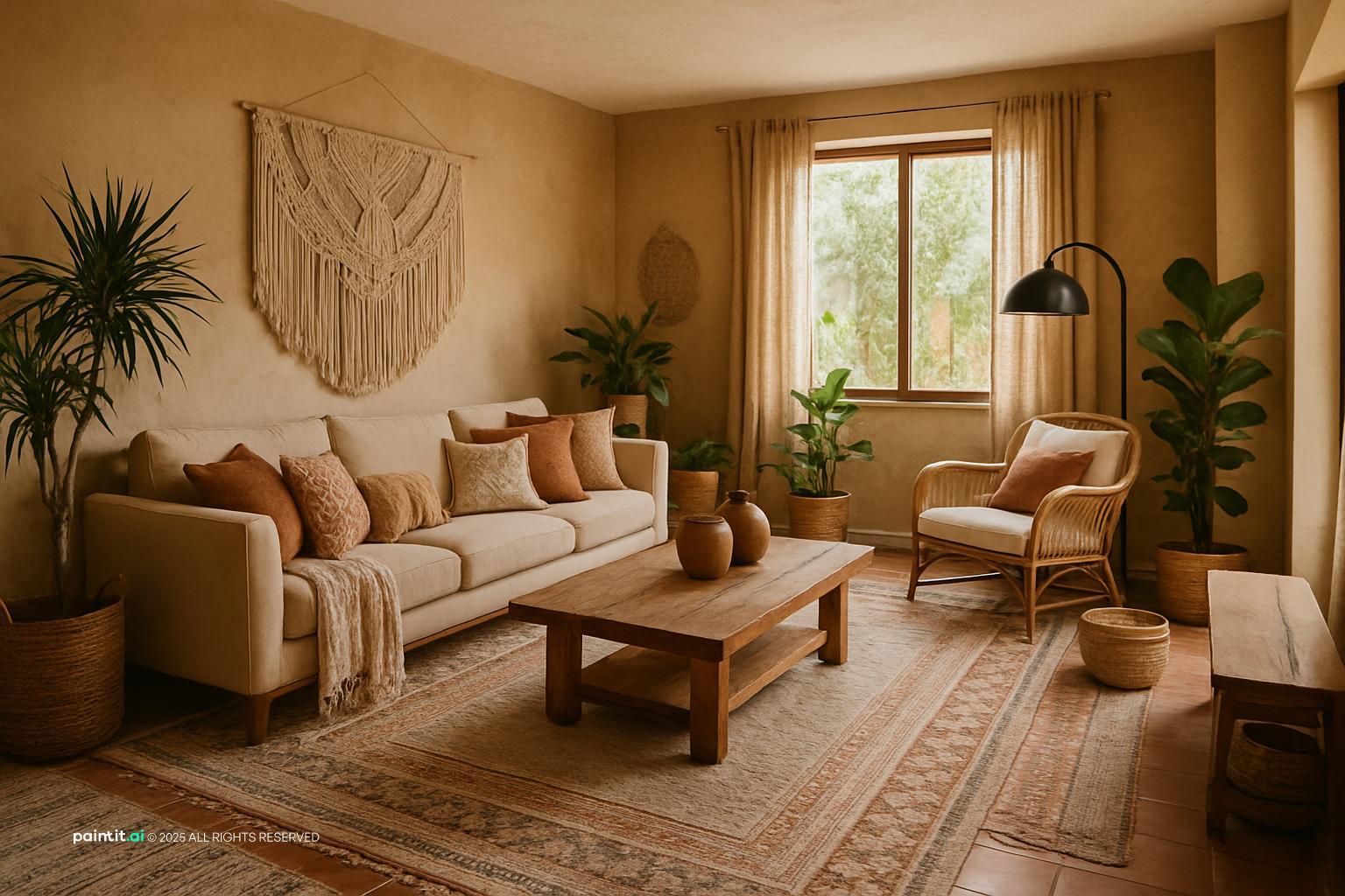 Earthy Living Room - Natural Design Inspiration | Paintit.ai - 13