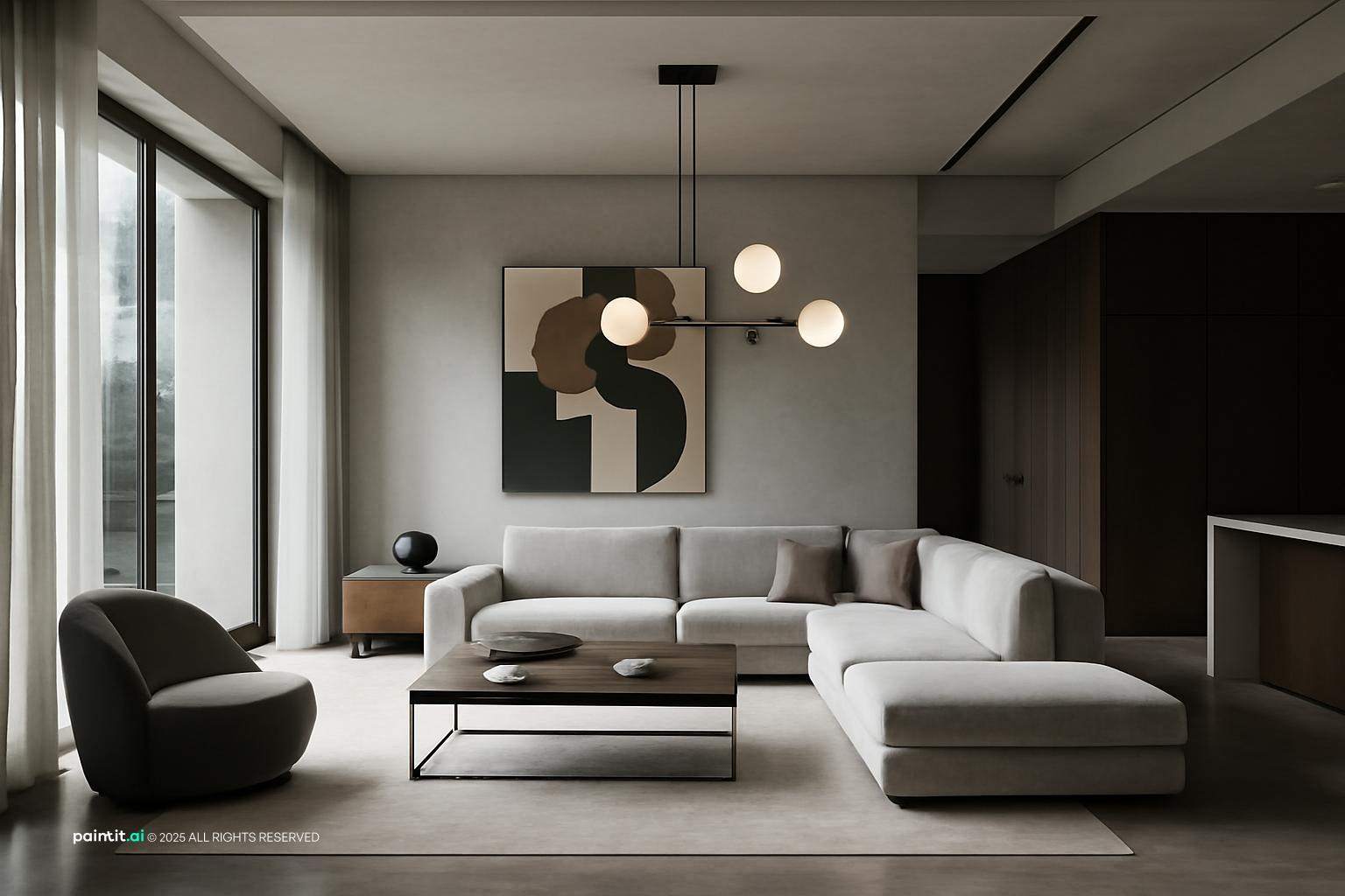 Zebra Shades Living Room - Modern Window Treatments | Paintit.ai - 31