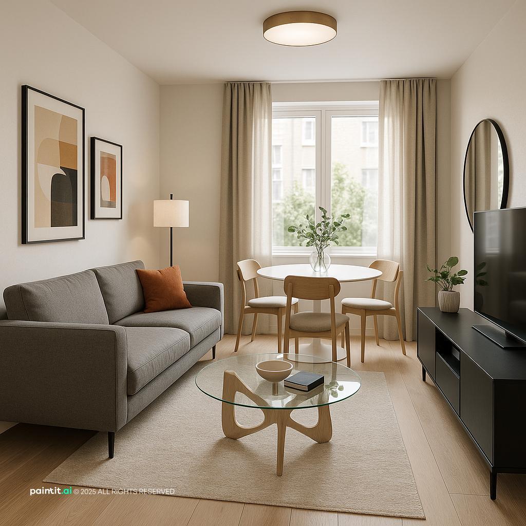 Modern Lively Living Room Design Inspiration with beige and lighting and a calm living room atmosphere.